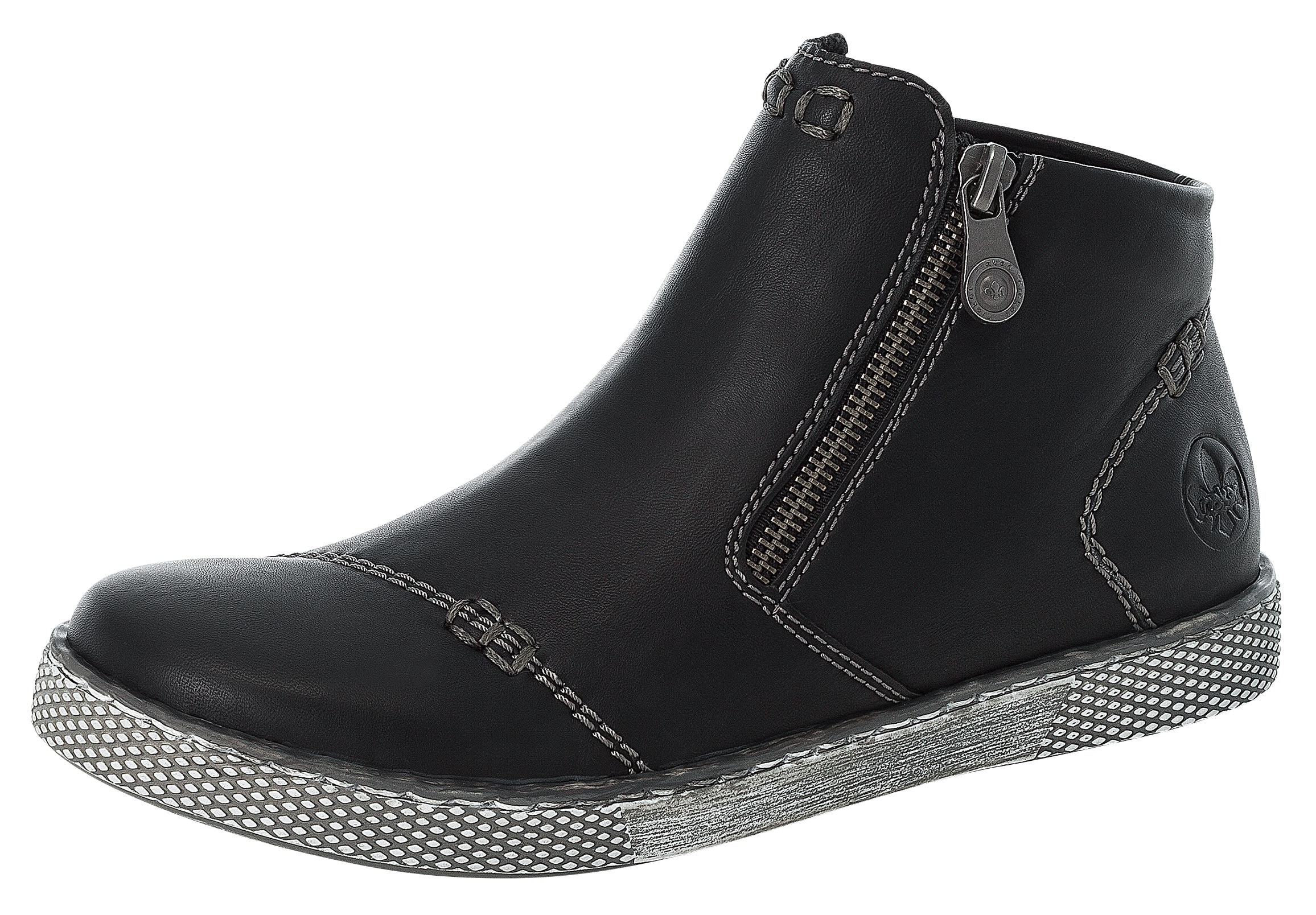 Image of Rieker Schlupfboots, Stiefelette, Schlupfboots mit Reissverschluss