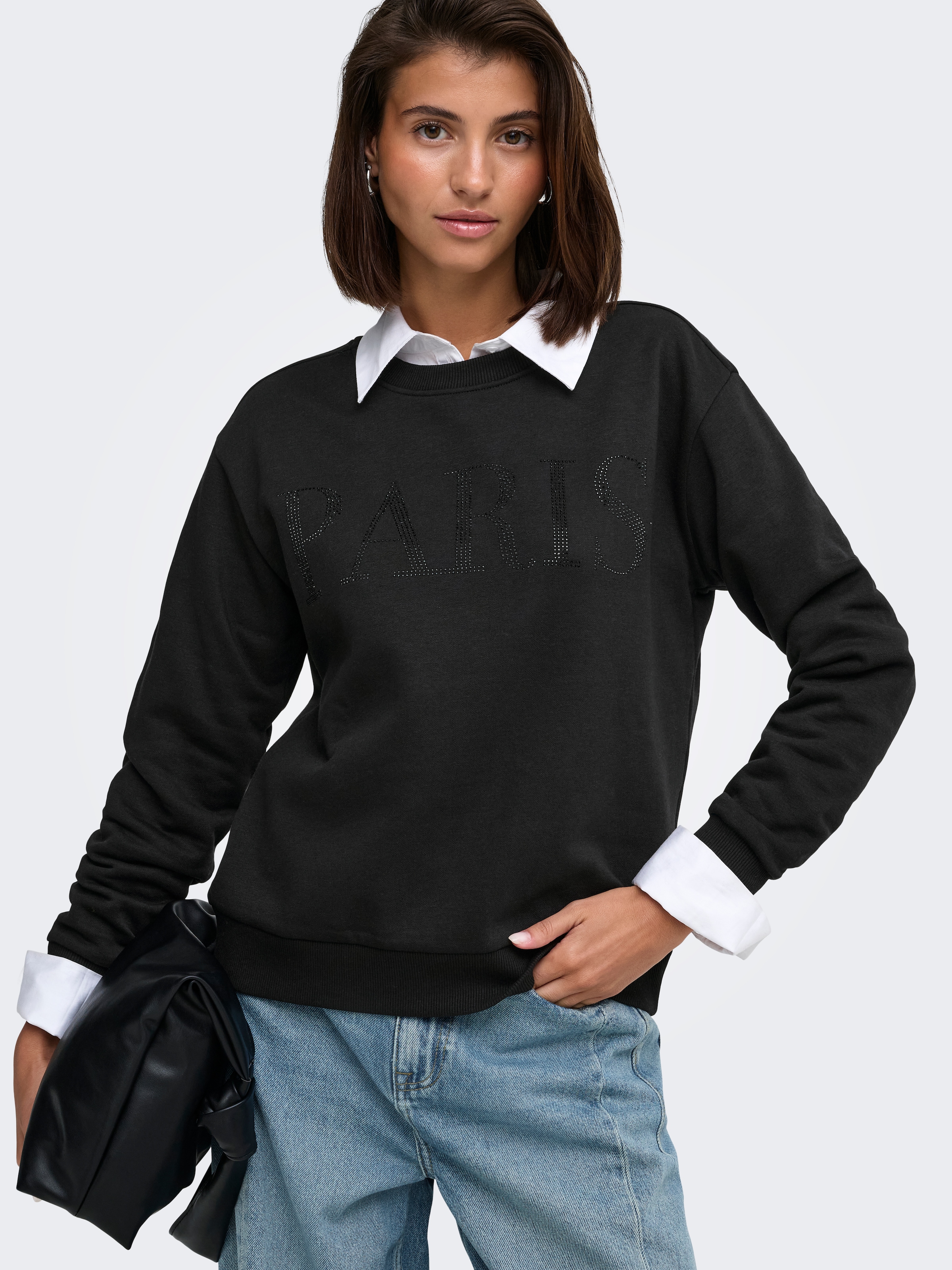 Image of JDY Sweatshirt "JDYPARIS L/S EMB SWEAT JRS NOOS", Baumwollmischung, regular fit