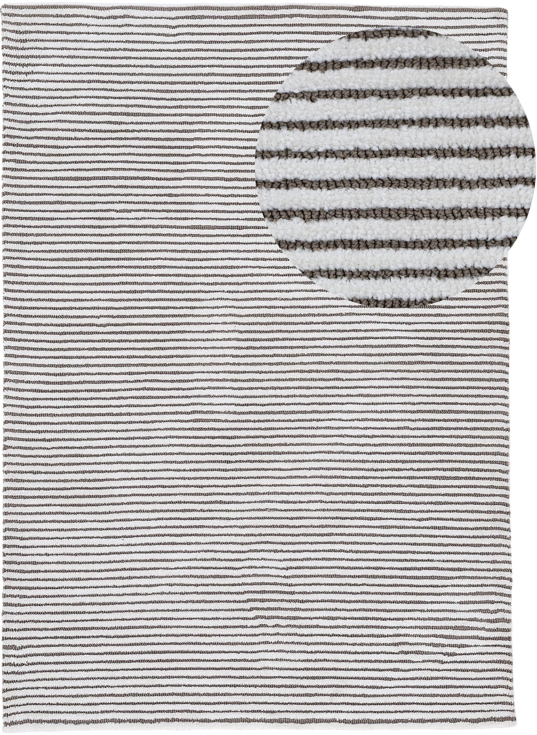 Image of carpetfine Teppich "Holly 5" rechteckig 12 mm Höhe gestreift, Hoch-Tief Struktur, Wohnzimmer