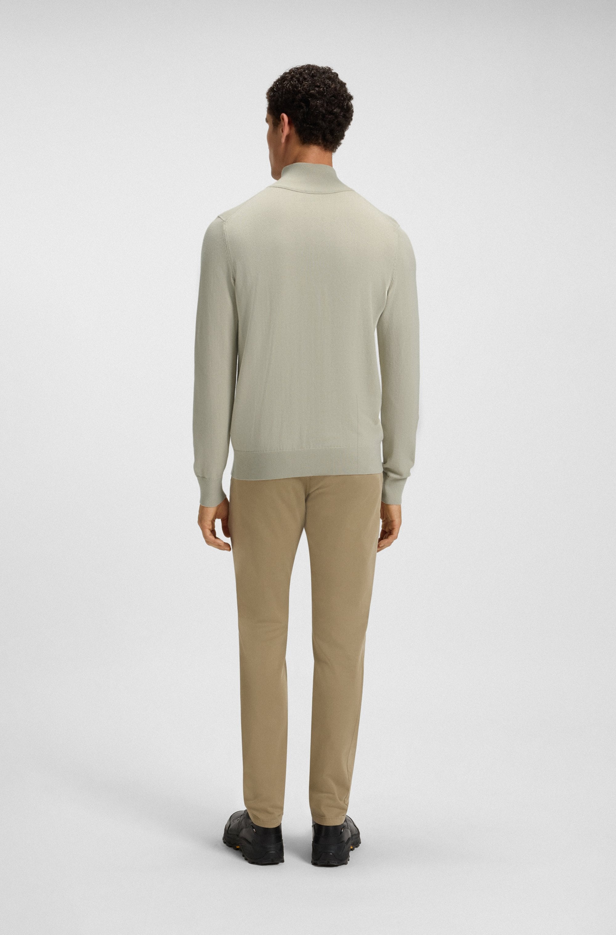 BOSS ORANGE Rollkragenpullover »Kanobix« Regular fit, Stehkragen mit Reissverschluss, Ton-in-Ton Logo