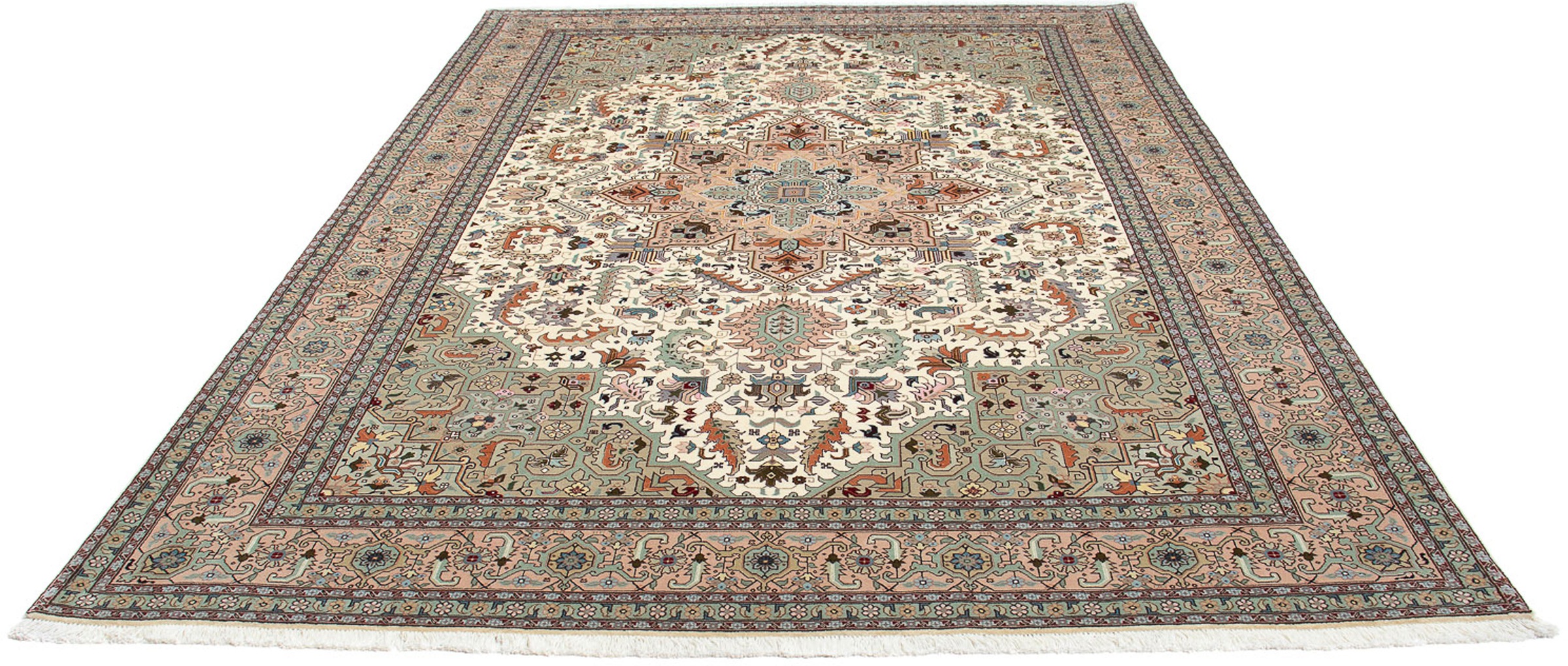 Image of morgenland Orientteppich »Perser - Täbriz - Royal - 300 x 205 cm - beige«, rechteckig, 7 mm Höhe, Wohnzimmer, Handgeknüpft, Einzelstück mit Zertifikat bei Ackermann Versand Schweiz