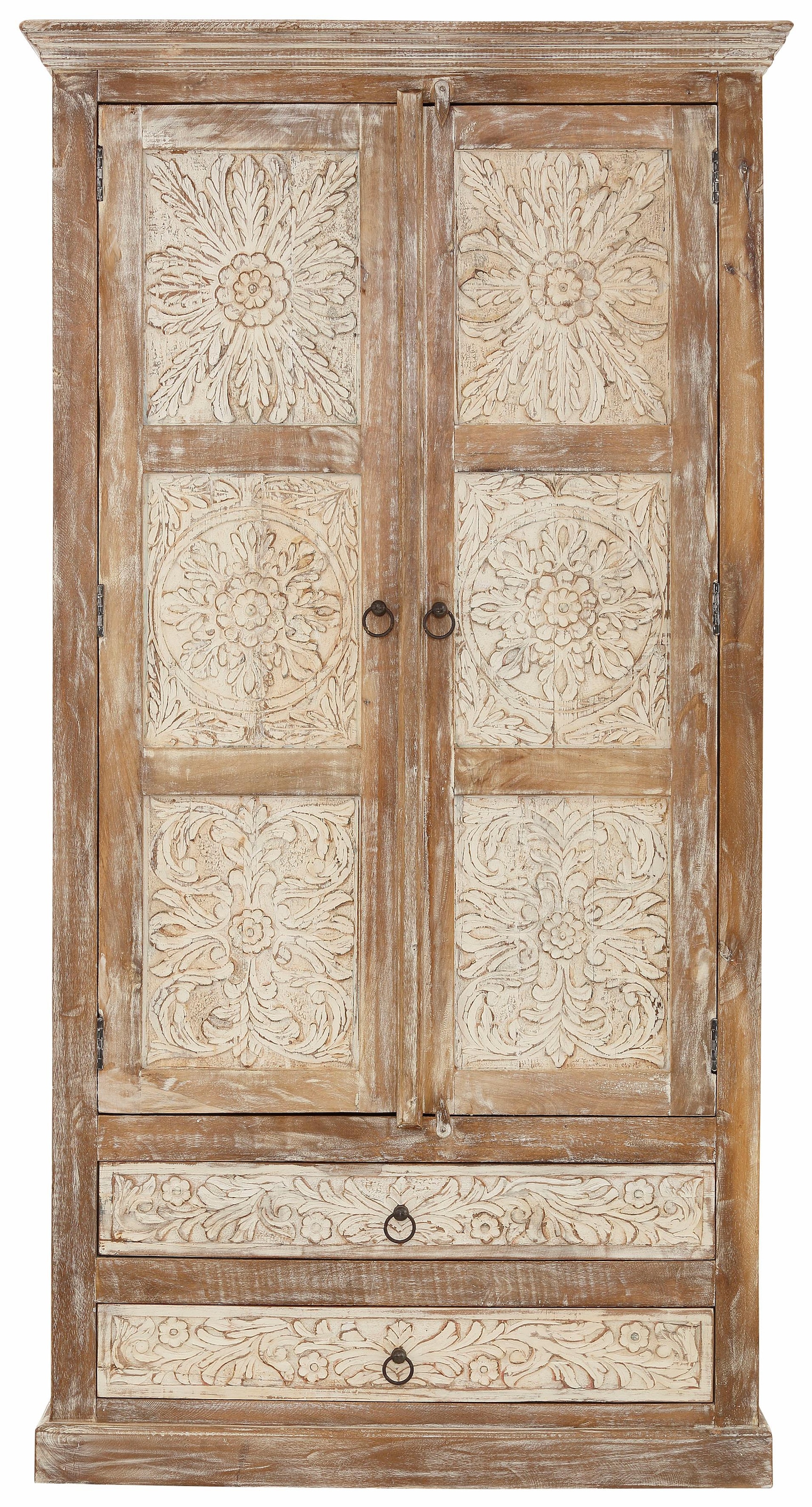 Image of GOODproduct Stauraumschrank "Malati Mehrzweckschrank mit 2 Türen, 2 Schubläden & dekorative Fräsung" Breite 105 cm
