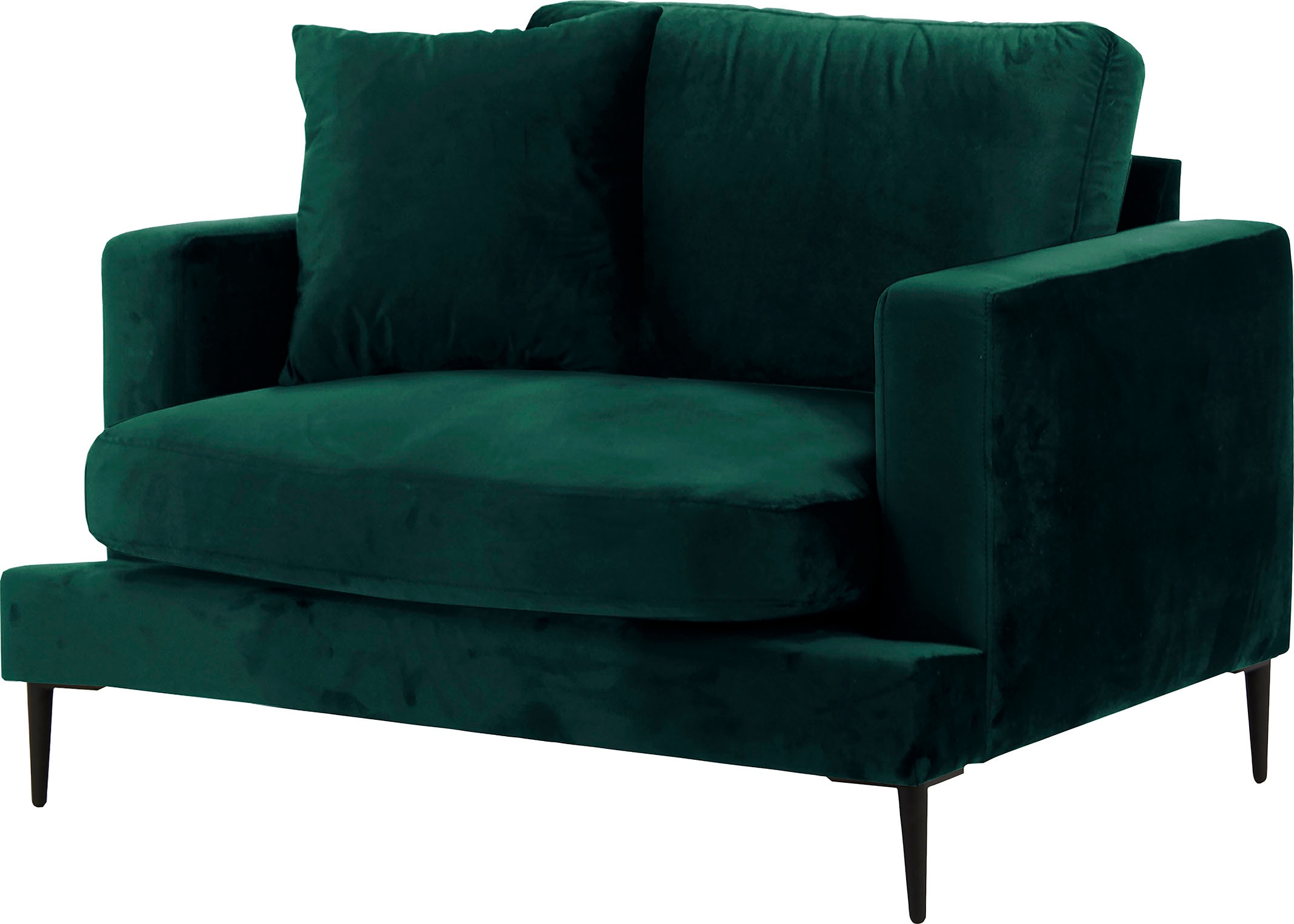 Leonique Sessel »Cozy Loungesessel, Designersessel, Masse B/T/H: 91/97/80 cm«, mit Metallbeinen und Zierkissen