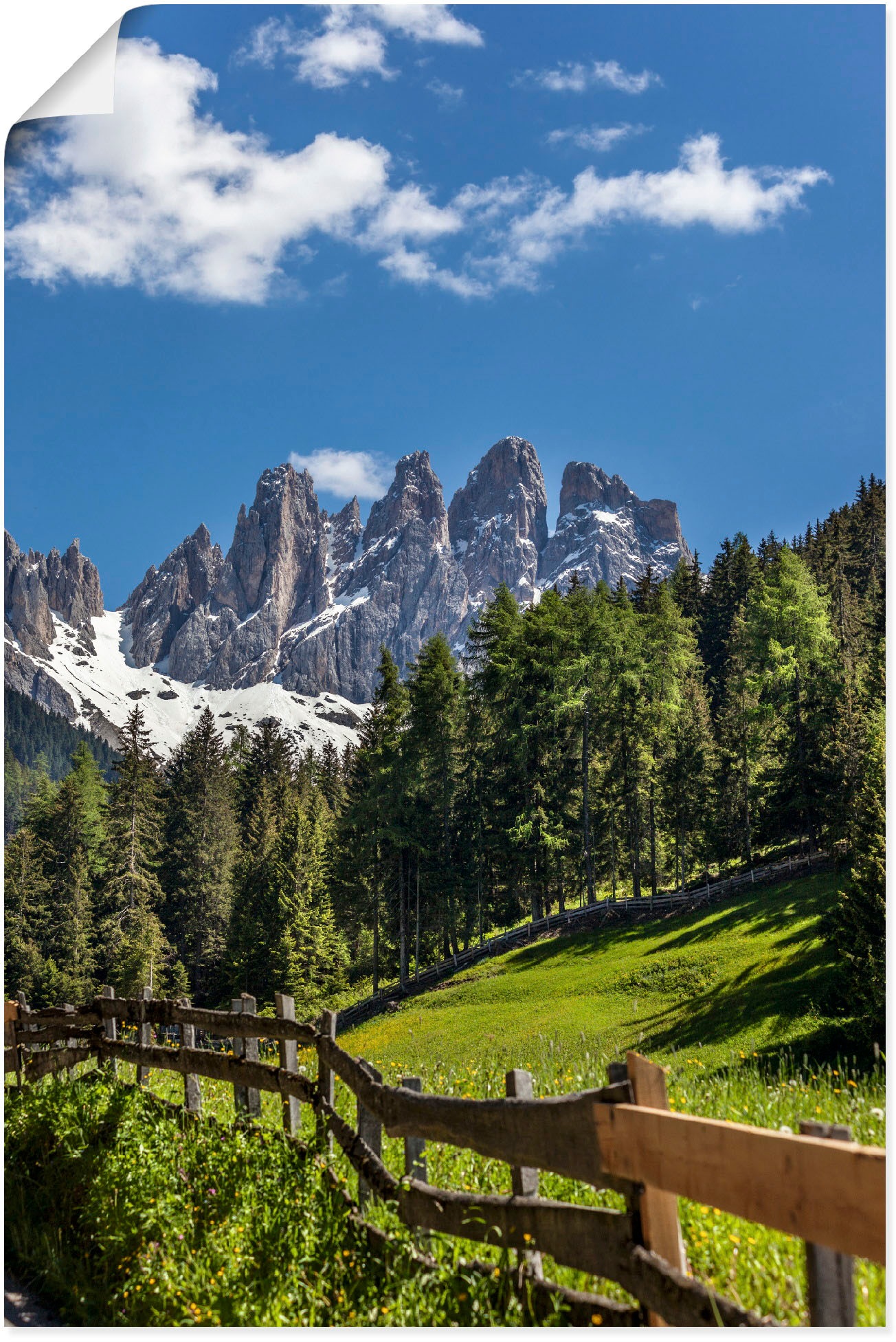 Image of Artland Poster "Villnösstal mit Dolomiten, Südtirol" Berge & Alpenbilder 1 Stk. tlg. ohne Rahmen