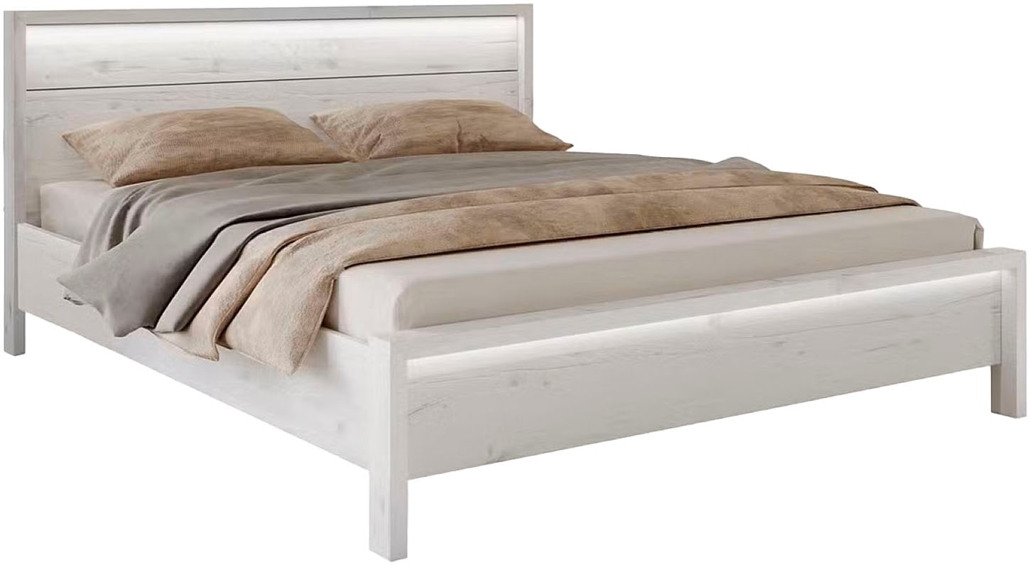 Home affaire Lit en bois massif »Moivre« inkl. LED-Beleuchtung