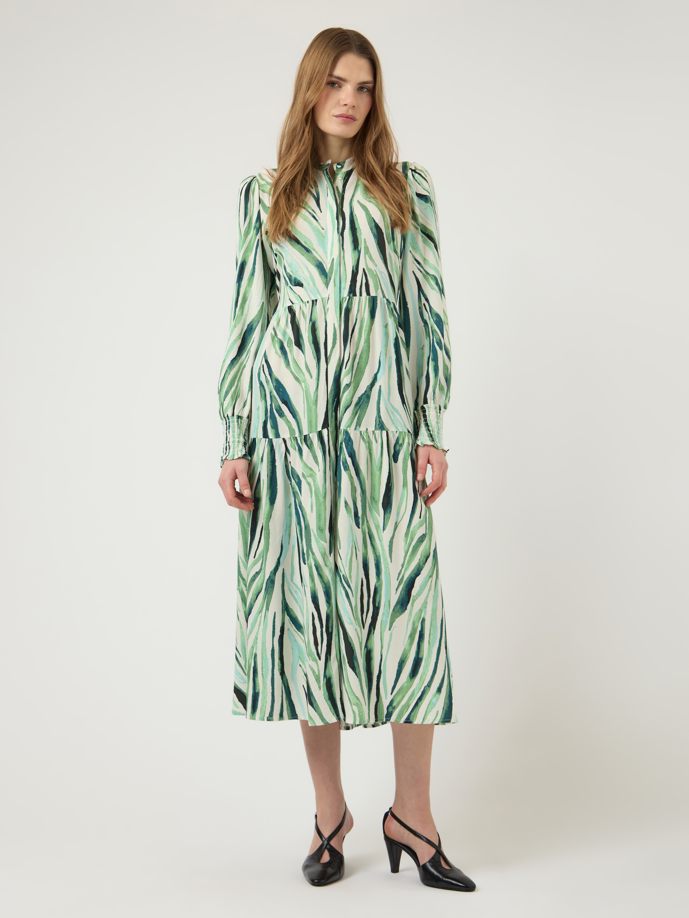 Image of Y.A.S Druckkleid "YASASINA LS LONG SHIRT DRESS S. NOOS" Sommerkleid