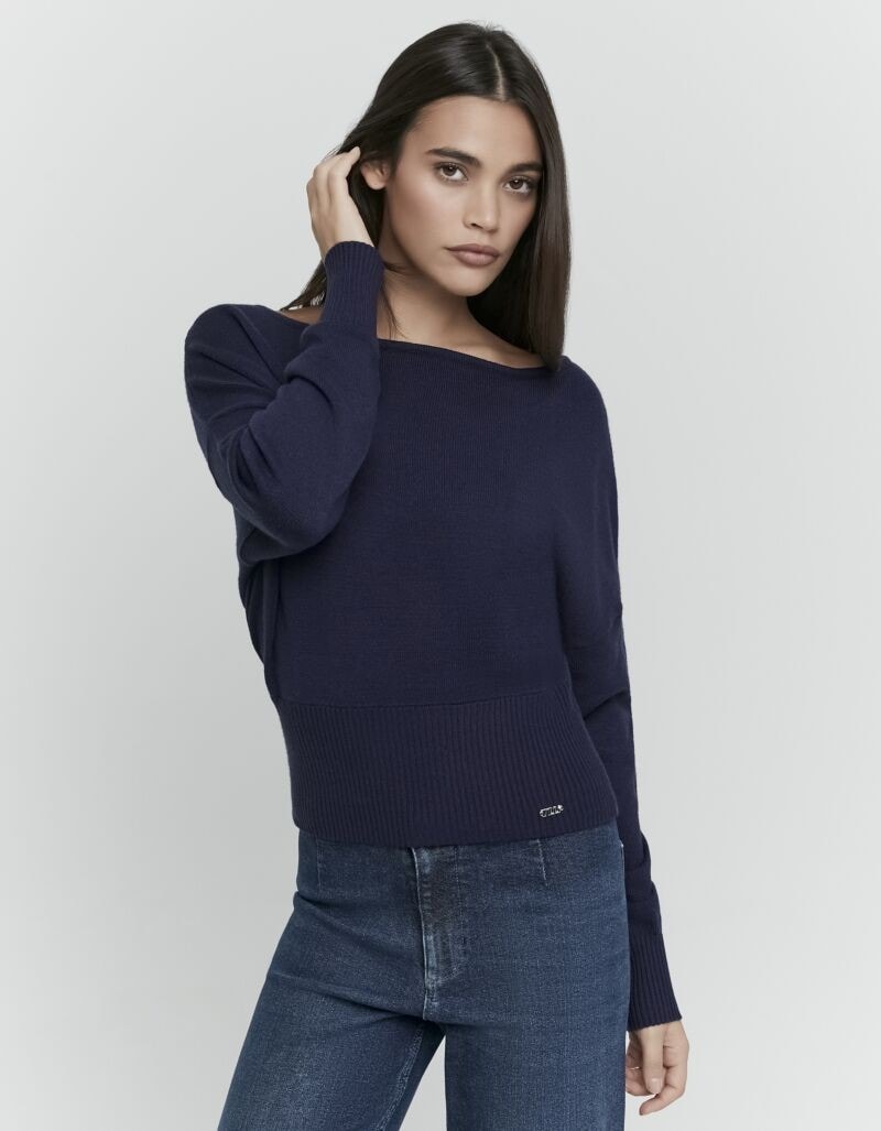 Tally Weijl Strickpullover »SPUVIWILMA« U-Boot Ausschnitt und breites Rippündchen