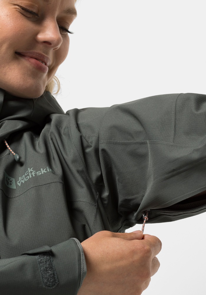 Jack Wolfskin Outdoorjacke »KAMMWEG 2L JKT W« mit Kapuze