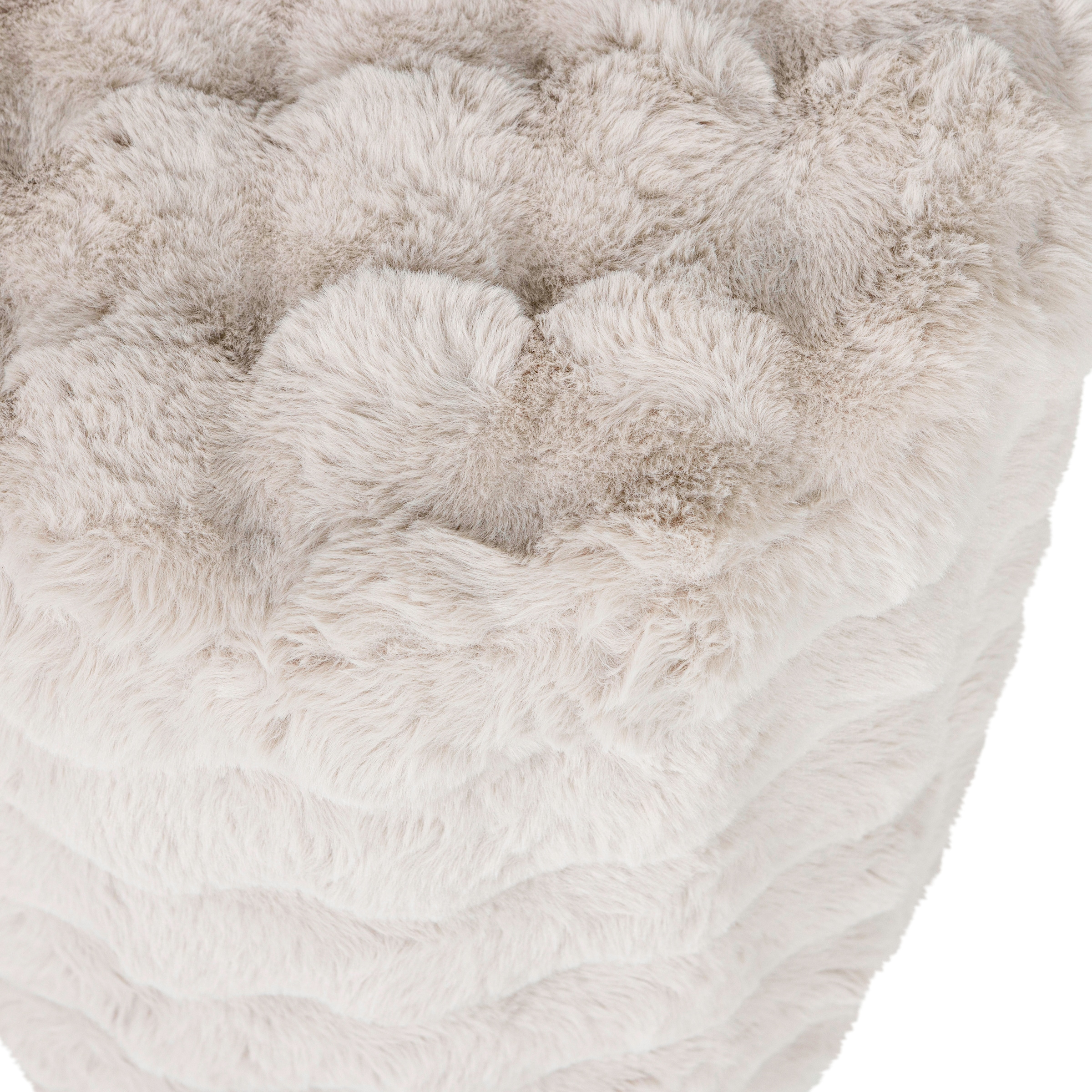 WOOOD Tabouret »Olven mit Dream-Flauschbezug und runder Form B 46 x T 46 x H 46 cm« Bonne résistance à l'usure, texture duveteuse, livré monté