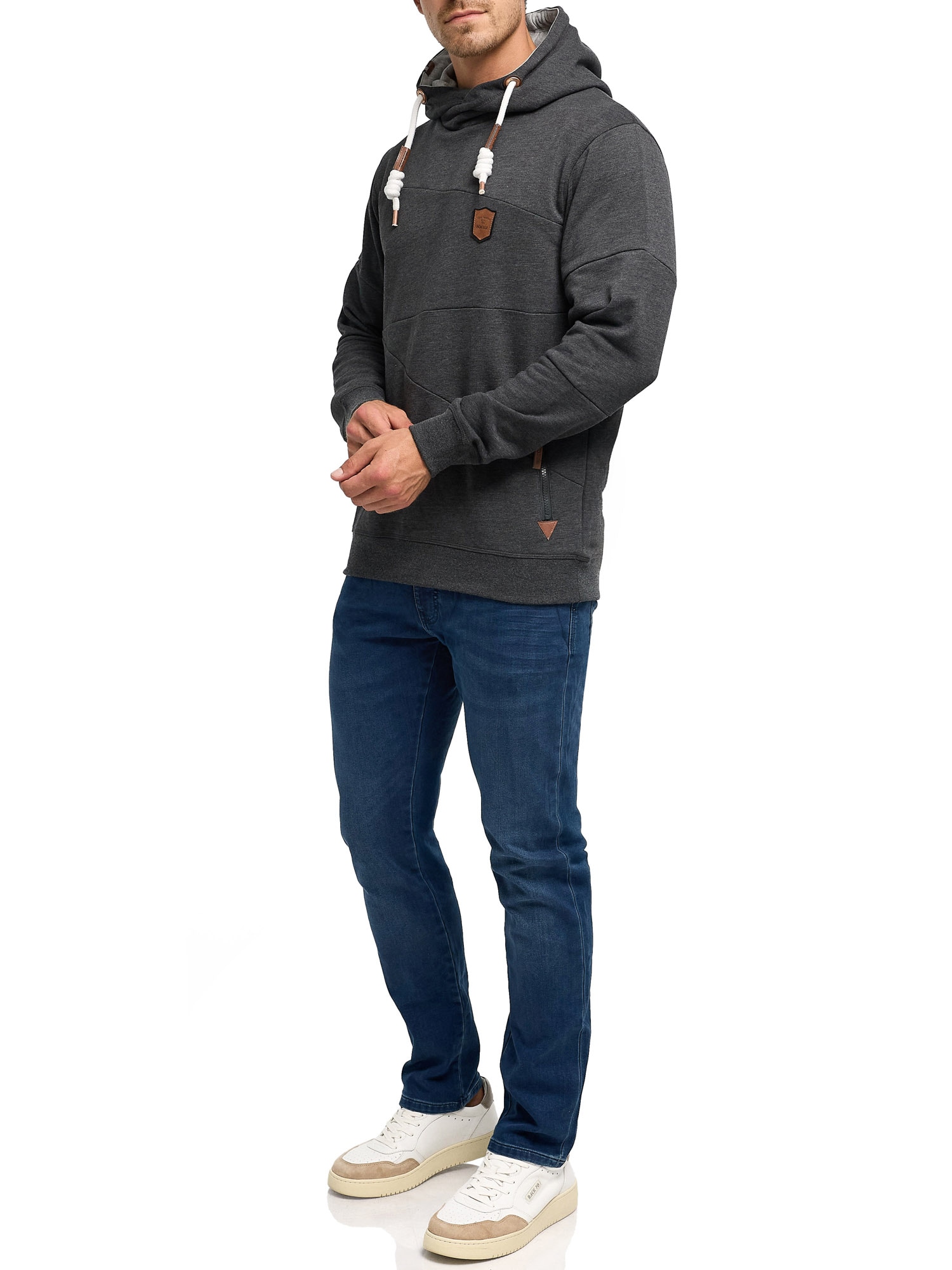 Indicode Sweat à capuche »INAix«, mélange coton, coupe régulière
