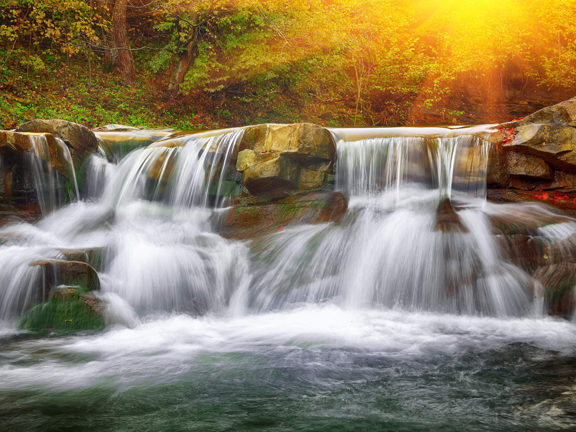 Image of Papermoon Fototapete "Mountain Waterfall" glatt