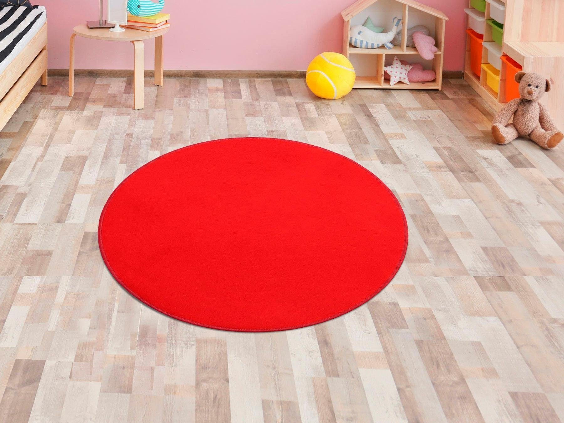 Image of Primaflor-Ideen in Textil Kinderteppich "SITZKREIS" rund 5 mm Höhe Spielteppich, ideal im Kinderzimmer