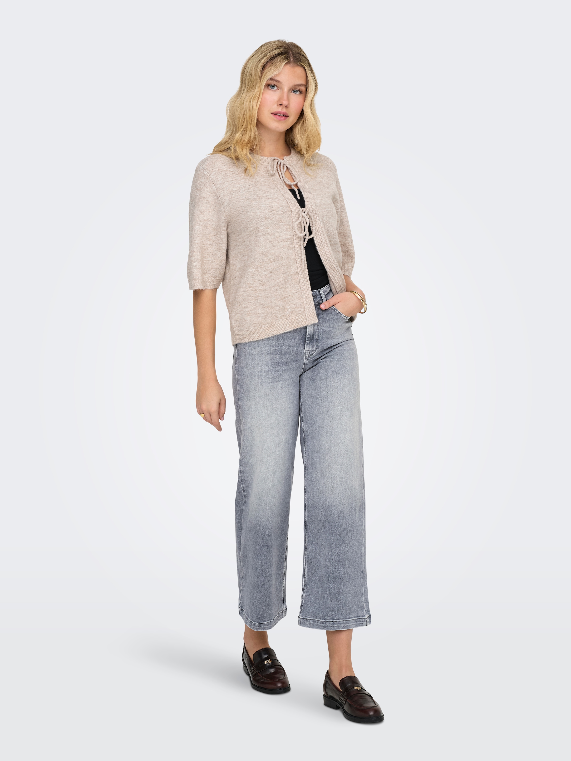 ONLY Jeans taille haute »ONLMADISON BLUSH HW CP WD DNM REA293NOOS« hohe Taille, weite Beinform, verkürzte Länge
