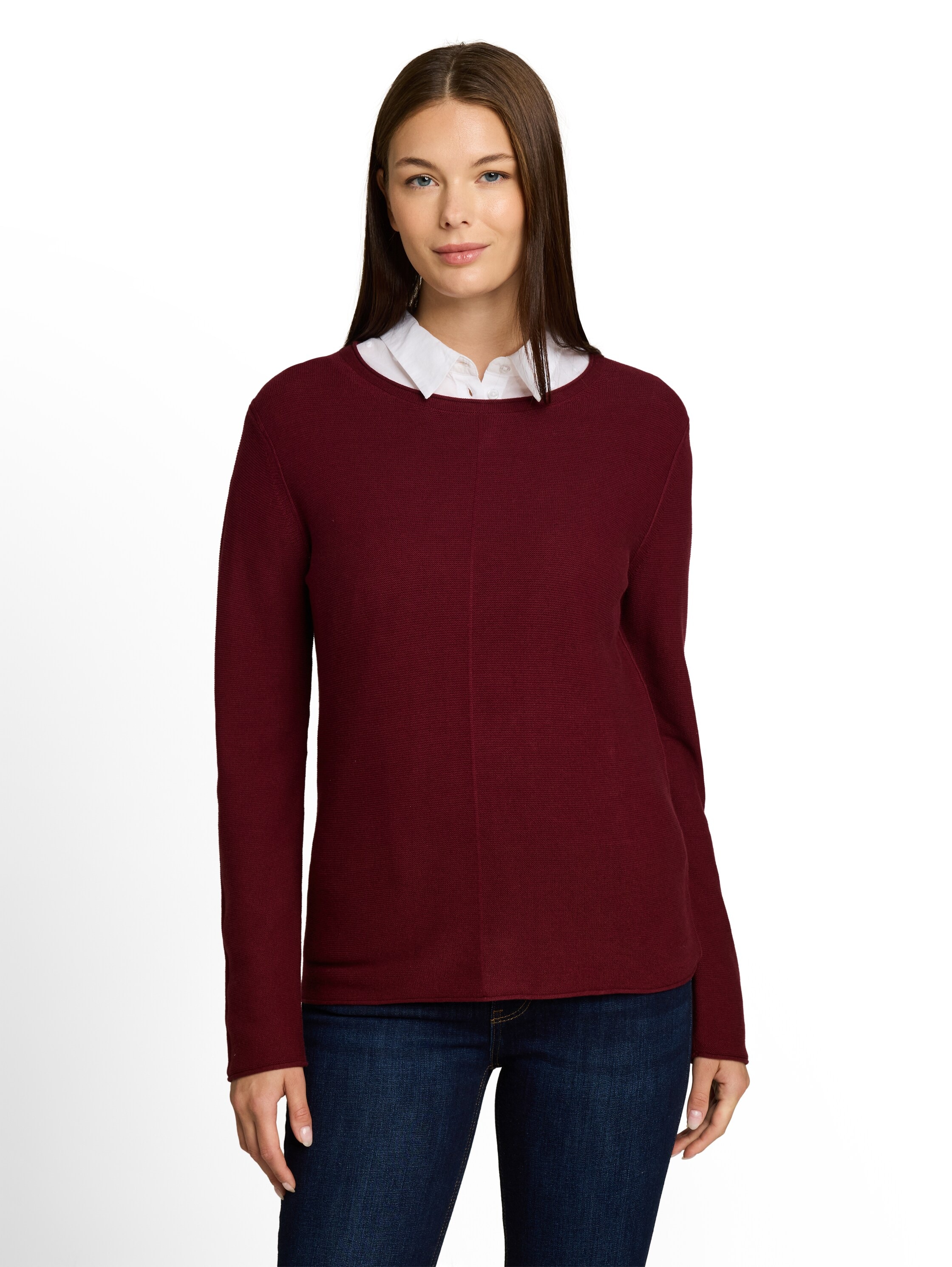 Image of TOM TAILOR Strickpullover "Regular" mit Rundhals und Rollkanten