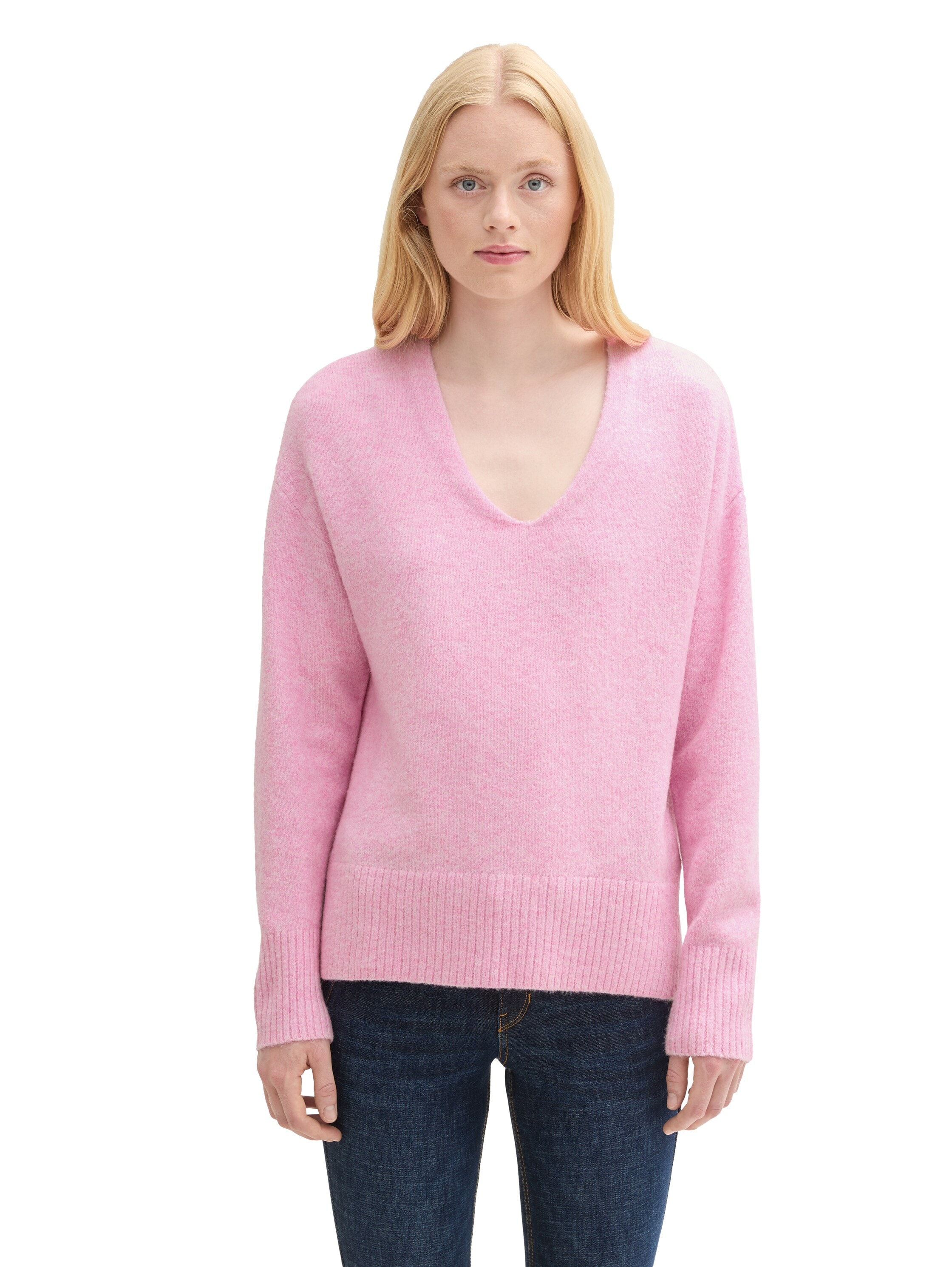 TOM TAILOR Denim Strickpullover, mit V-Ausschnitt