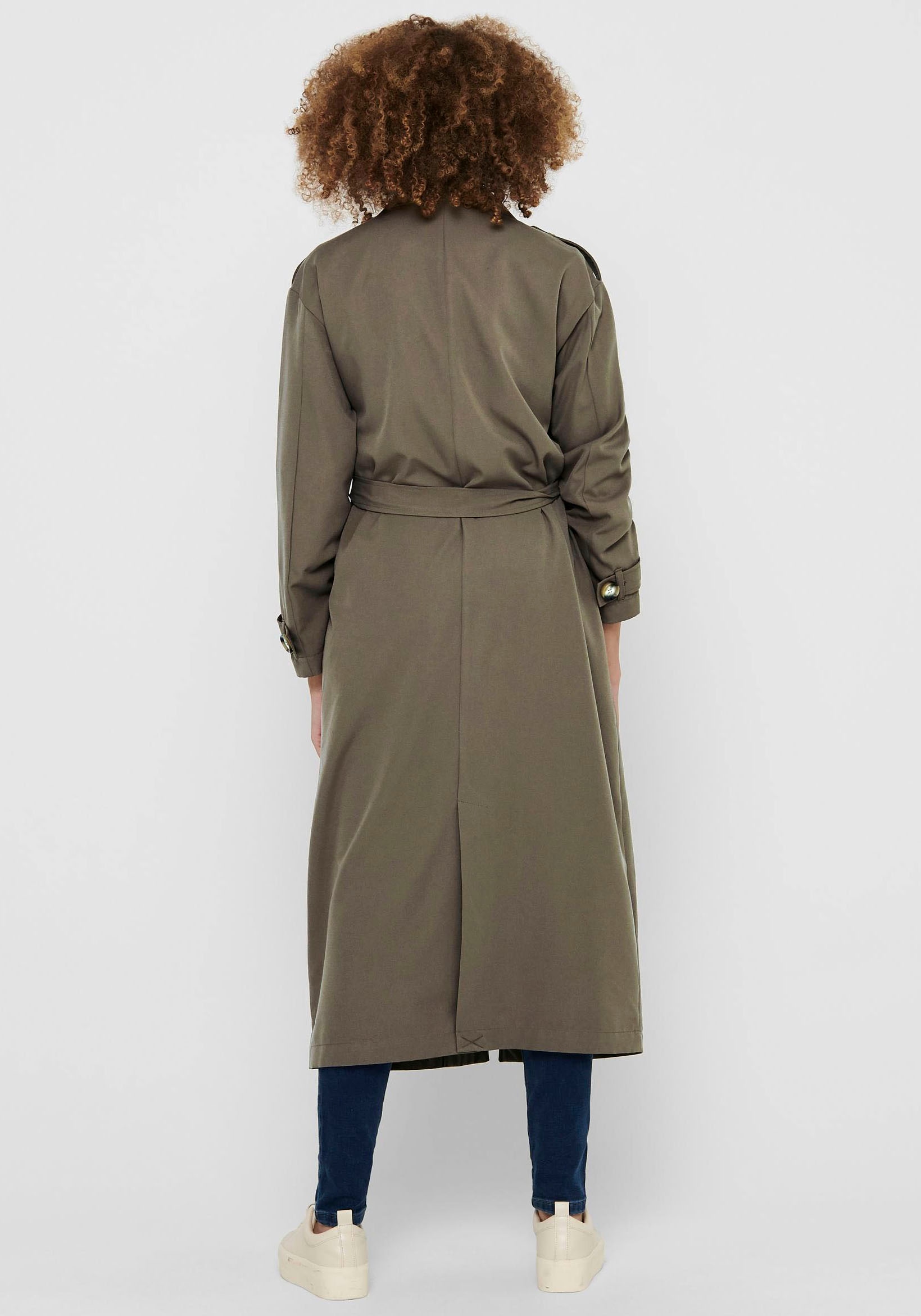 ONLY Trenchcoat »ONLLINE X-LONG TRENCHCOAT OTW NOOS«, mit Bindegürtel an der Taille - 2 Seitentaschen