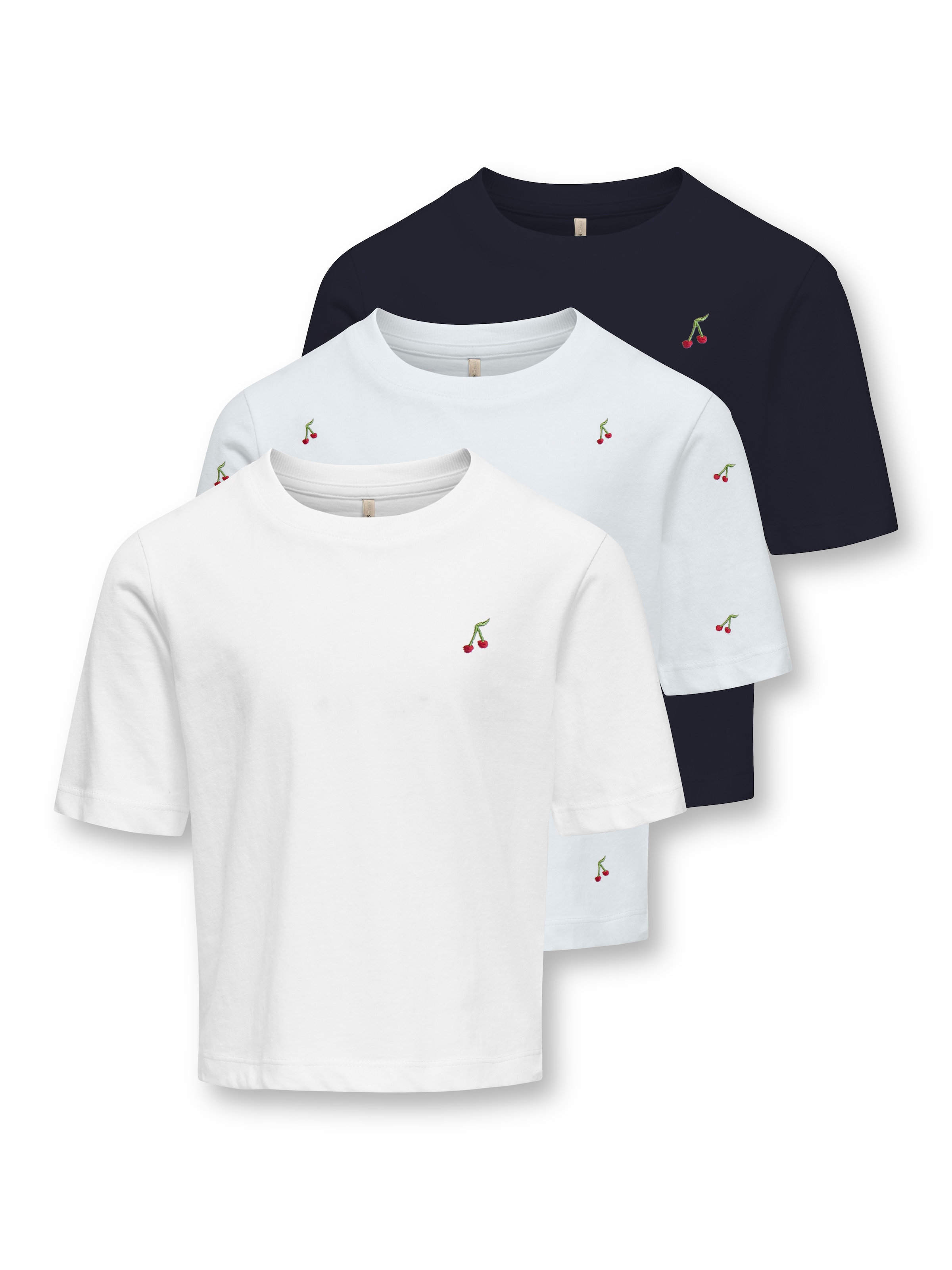 Image of KIDS ONLY T-Shirt "KOGREX KETTY S/S TOP AOP JRS 3-PACK" Packung, 3 2x mit Brustmotiv und 1x Alloverprint