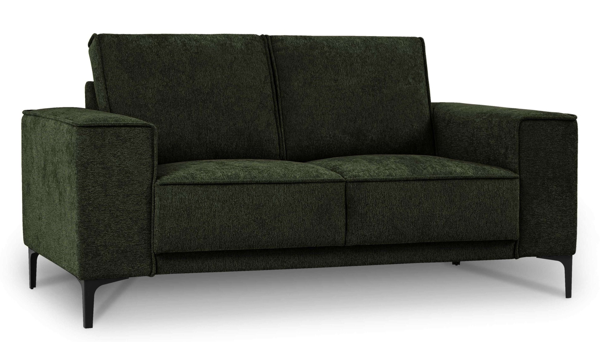 Places of Style 2-Sitzer »Kompaktsofa Oland, Struktur, Flachgewebe, Luxus-Microfaser, Boucle«, 164 cm, Wellenunterfederung, Skandi-Design, Metallfüsse