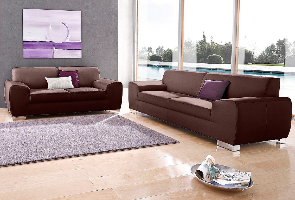 DOMO collection Polstergarnitur "Ricardo kubisch, modern & elegant, bequem, Federkernunterfederung" Set, 2 Stk. tlg. Set: 2-Sitzer und 2,5-Sitzer