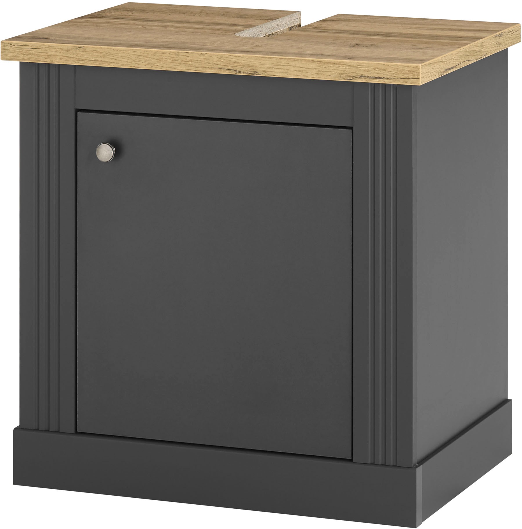 Image of GOODproduct Waschbeckenunterschrank "WESTMINSTER, Waschtisch im Landhausstil, Badschrank mit Metallgriffen" in 2 Farben verfügbar, mit Stauraum hinter Drehtür