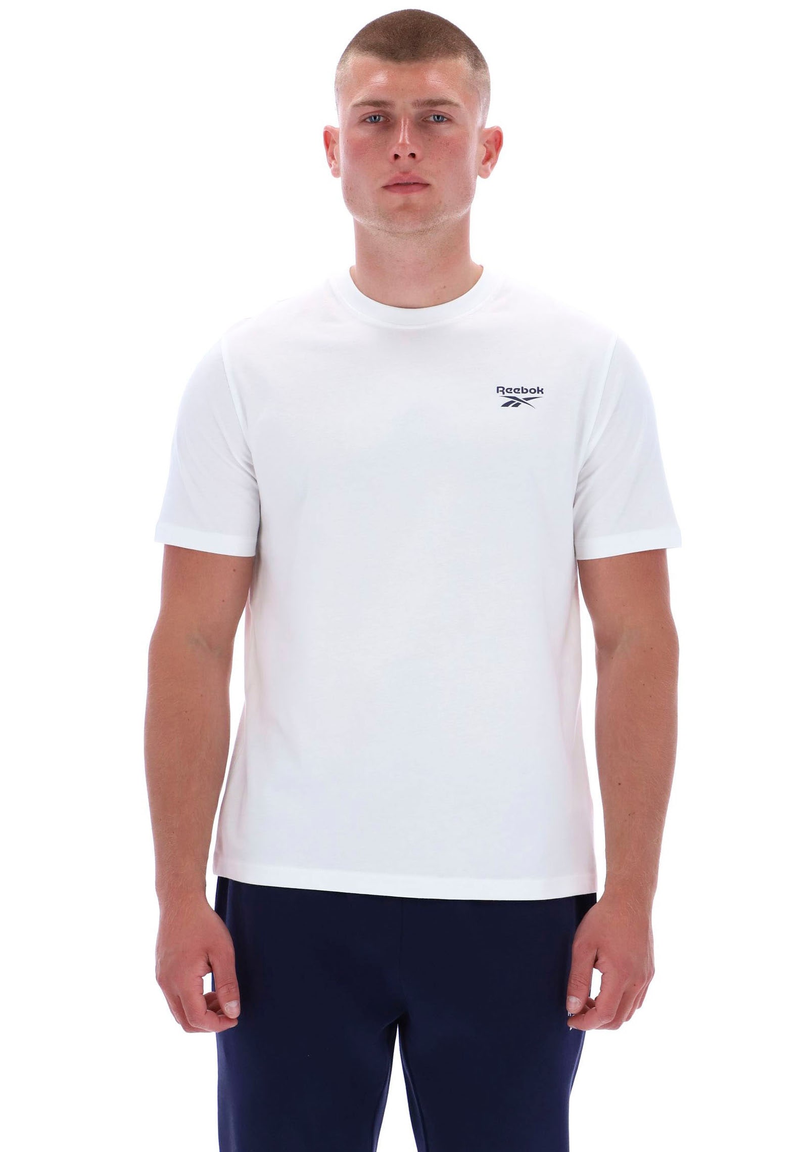 Image of Reebok T-Shirt "CODY SMALL LOGO CREW NECK SS TEE" mit Rundhalsausschnitt, Kurzarm, ohne Verschluss, aus Baumwolle