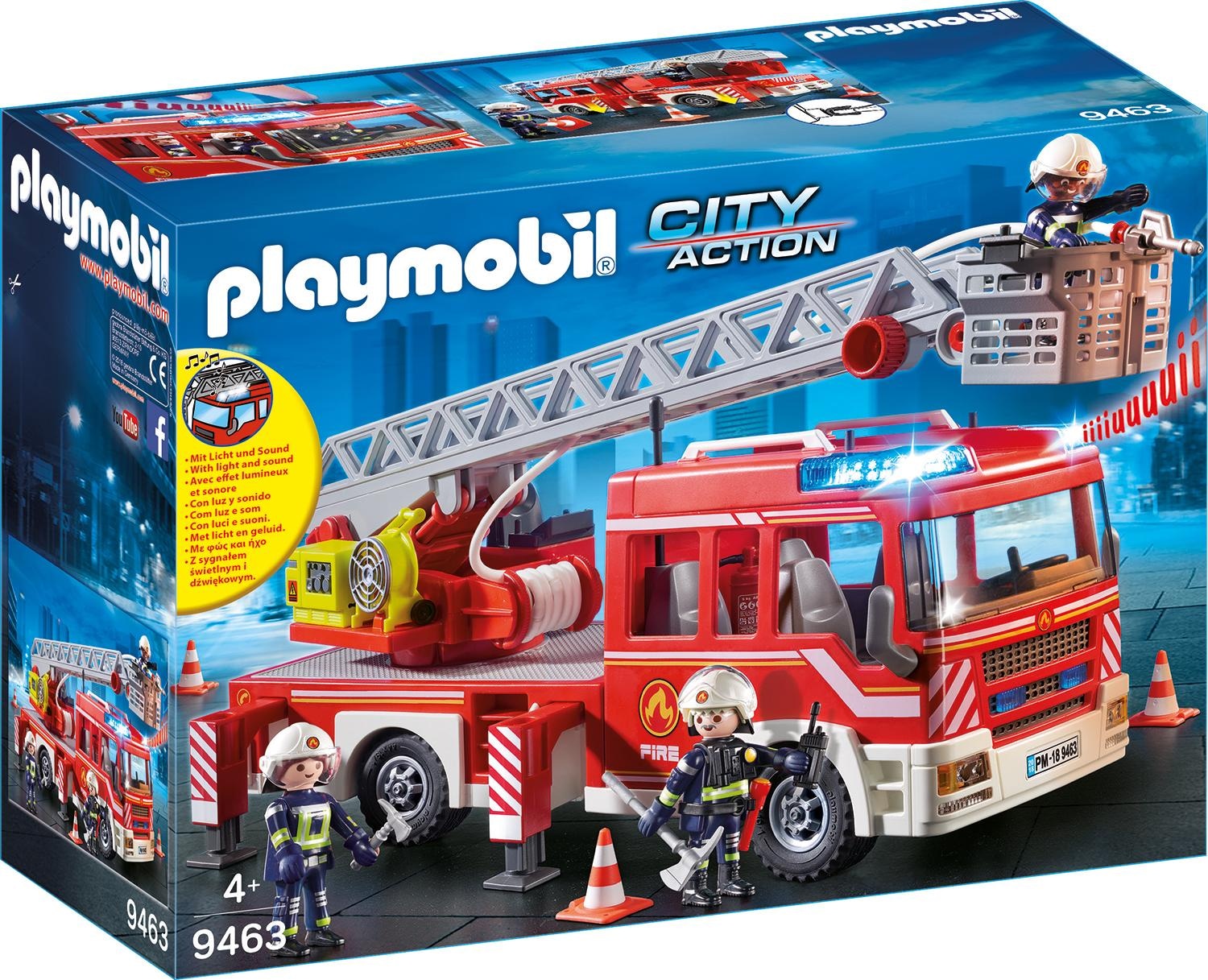 Konstruktions-Spielset »Feuerwehr-Leiterfahrzeug (9463), City Action«, Made in Germany