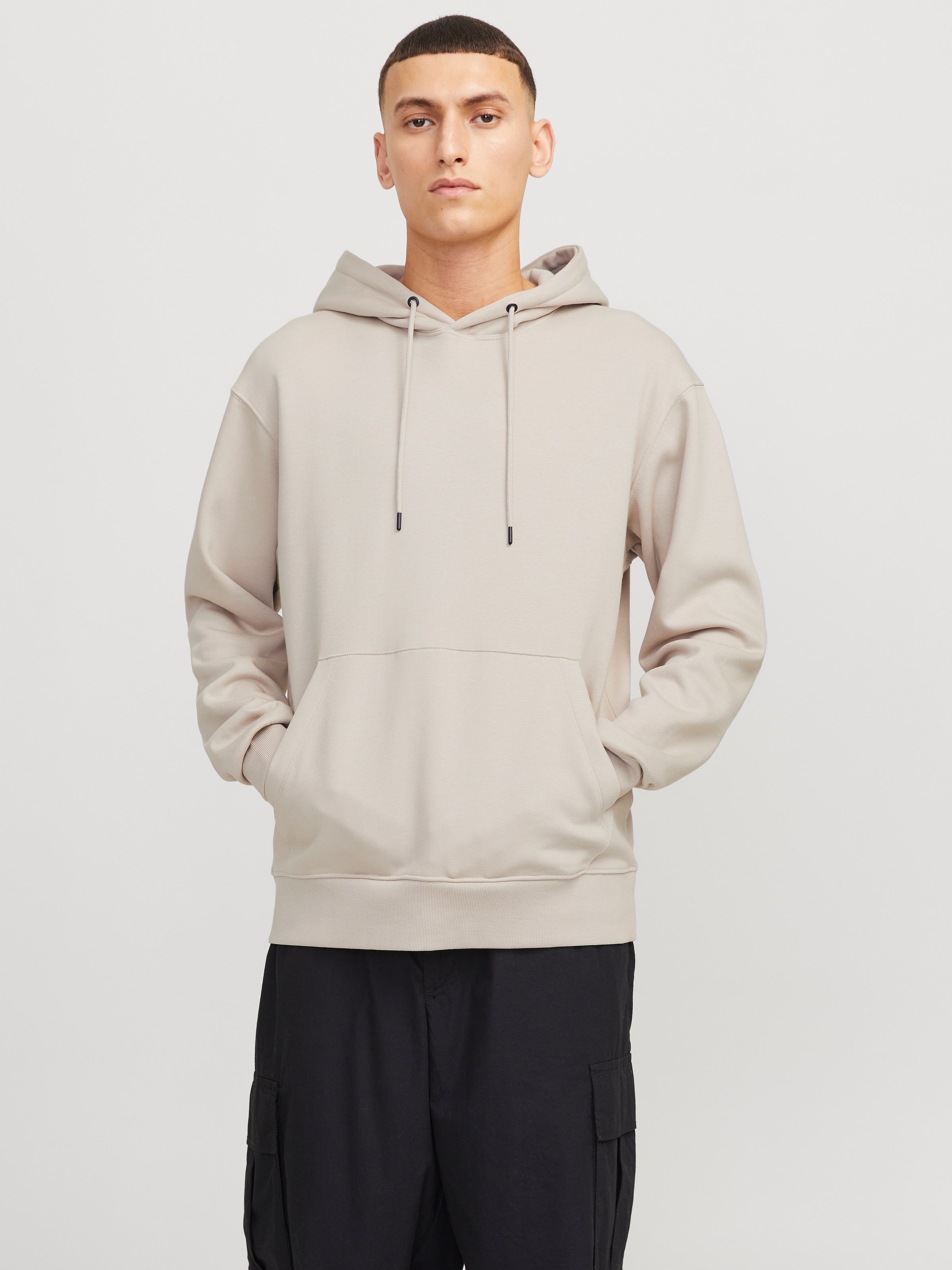 Image of Jack & Jones Kapuzensweatshirt "STAR BASIC SWEAT HOOD", mit Rippbündchen