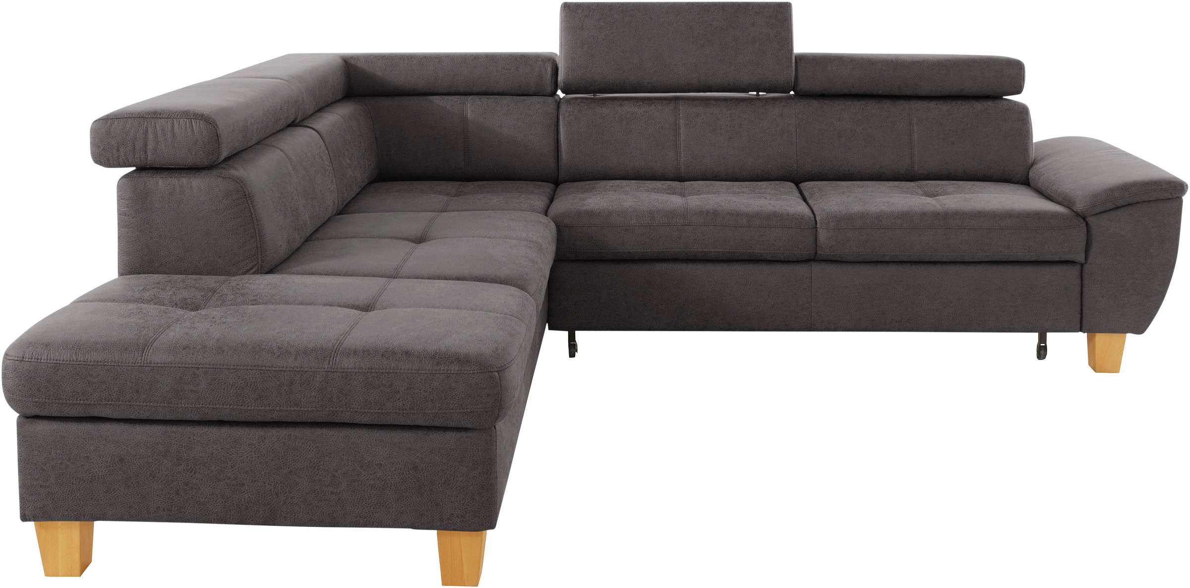 exxpo - sofa fashion Ecksofa »Enya, L-Form«, mit Kopfteilverstellung, wahlweise Bettfunktion u. Bettkasten