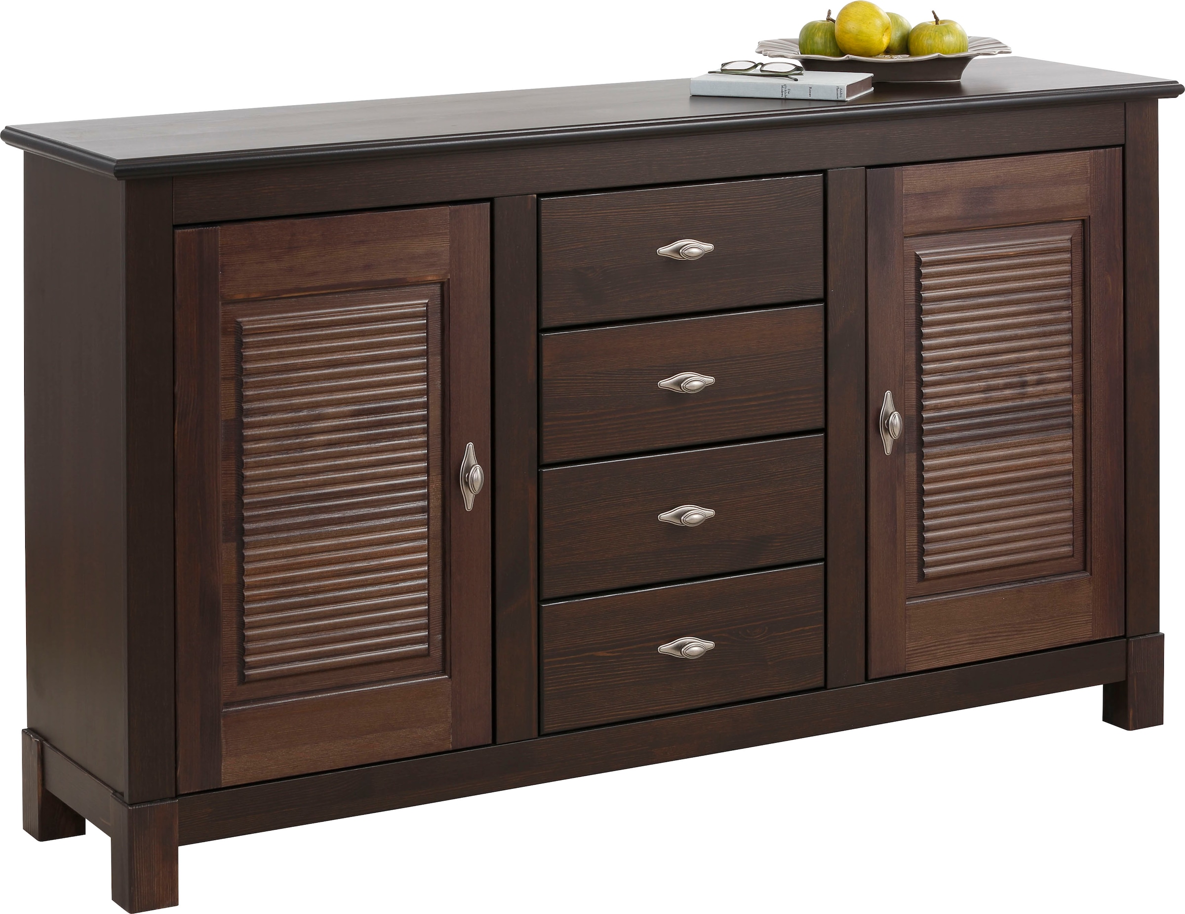 Home affaire Sideboard »Rauna«, (B/T/H: 150/37/84 cm), Kommode, FSC®-zertifiziertes Massivholz, Breite 150 cm