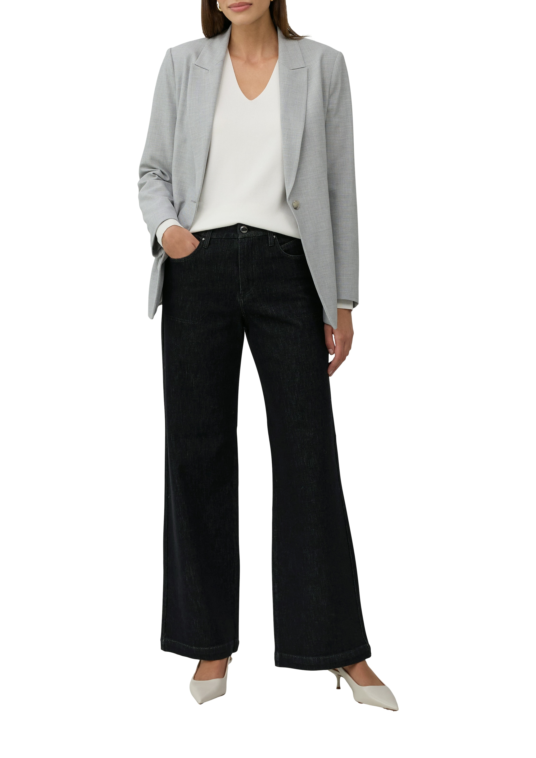 s.Oliver BLACK LABEL Strickpullover mit semitransparenten Ärmeln