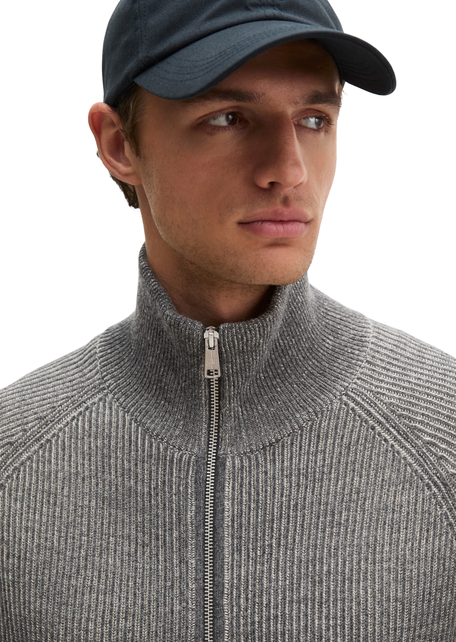 Marc O'Polo Veste en tricot regular aus Bio-Baumwoll-Schurwoll-Mix