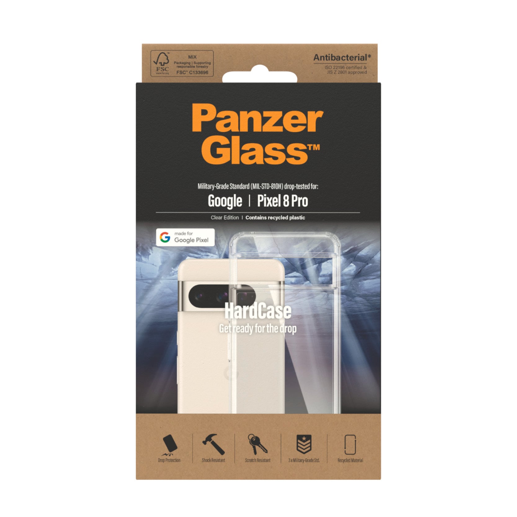 PanzerGlass Backcover »HardCase für Google Pixel 8 Pro« Google Pixel 8 Pro Schutzhülle, Handyhülle