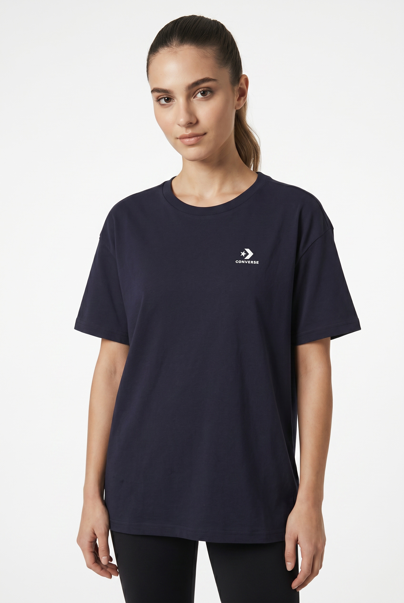 Image of Converse Oversize-Shirt "WOMENS CONVERSE STAR CHEVRON OVERSIZED T-SHIRT" Oversize-Schnitt, aus Baumwolle, erhältlich in den Grössen XS bis XXL