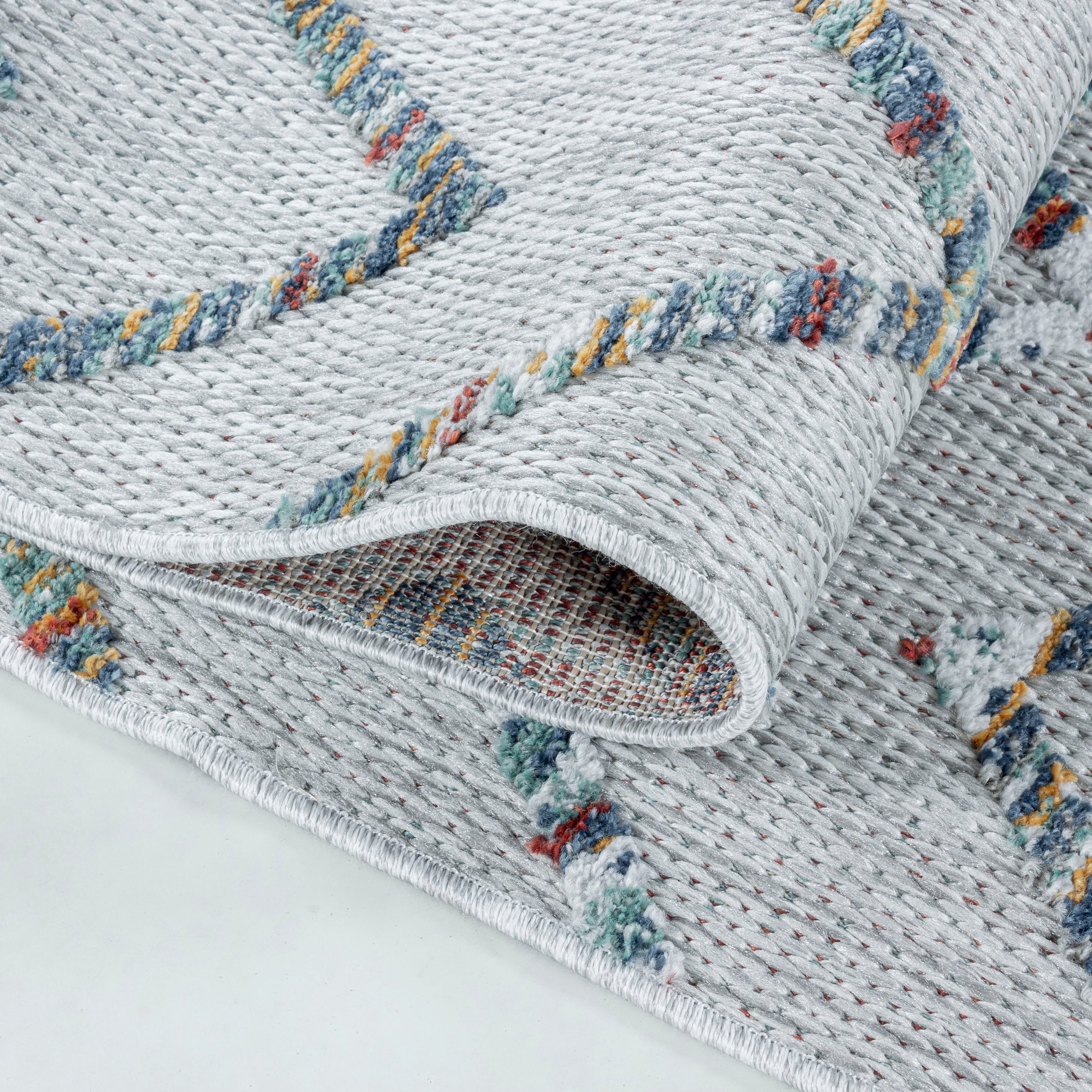 Ayyildiz Teppiche Teppich »BAHAMA 5152«, rechteckig, 8 mm Höhe, Läufer, Flachflor mit Hoch-Tief-Struktur, In-und Outdoor geeignet