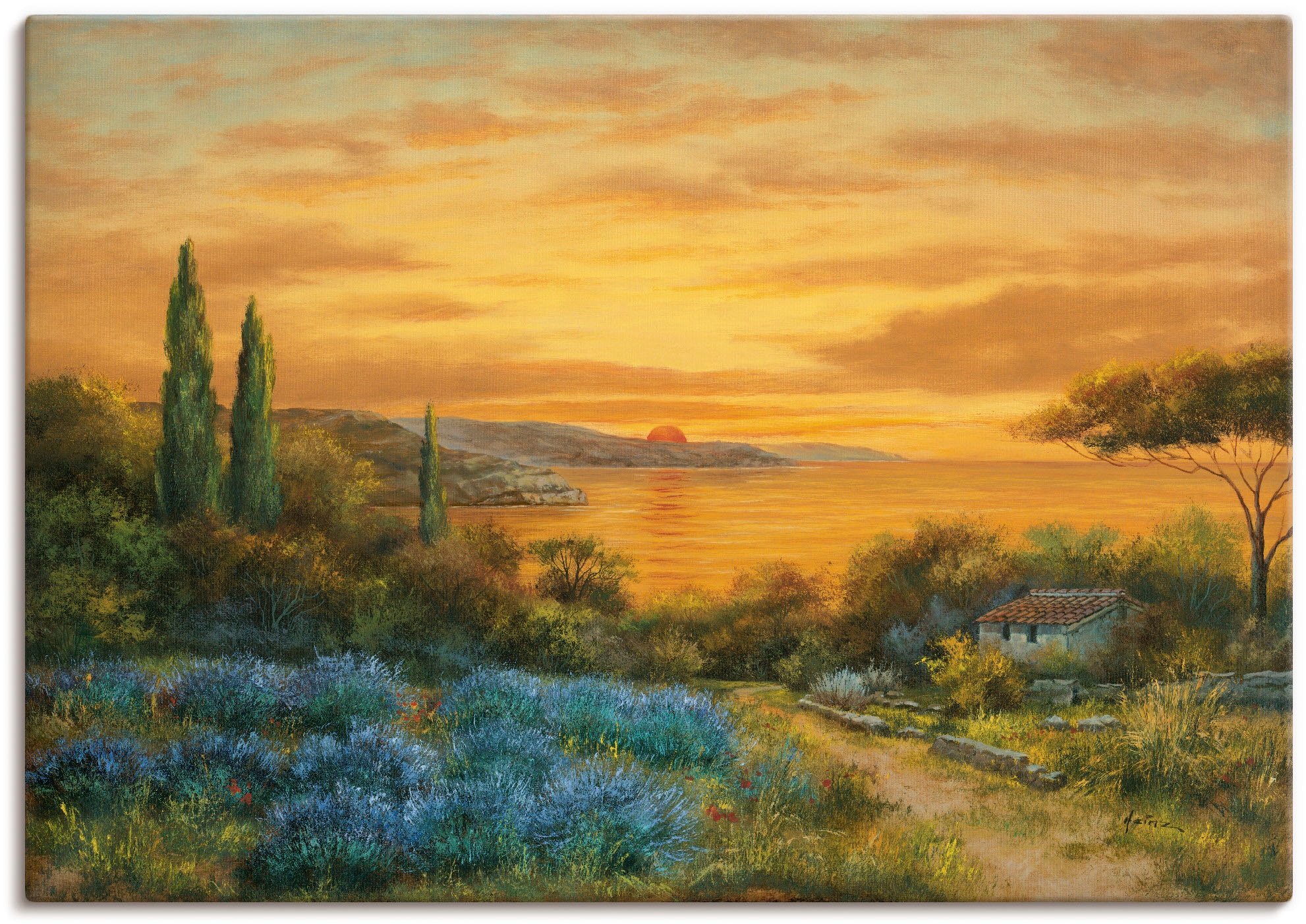 Image of Artland Leinwandbild "Toskanabucht" Europa 1 Stk. tlg. auf Holzrahmen gespannt