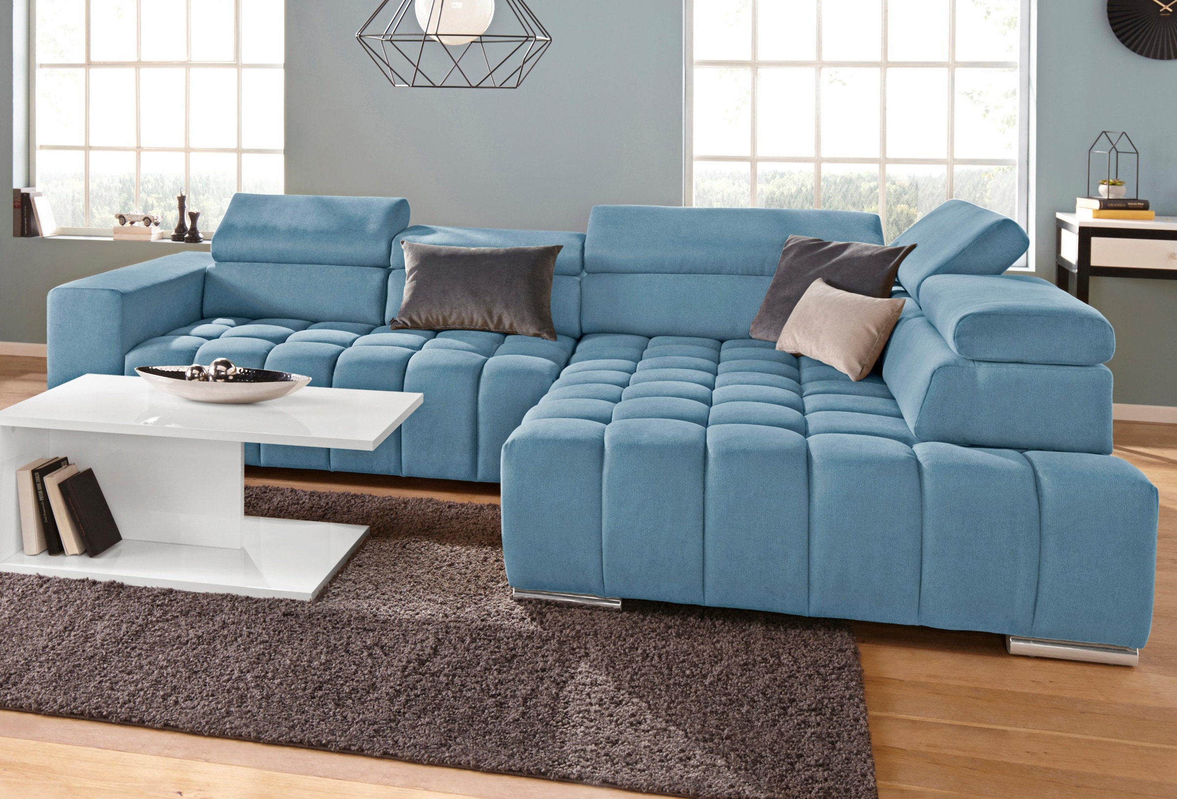 exxpo - sofa fashion Ecksofa Elias, L-Form, mit Kopf- bzw. Rückenverstellung, wahlweise mit Bettfunktion