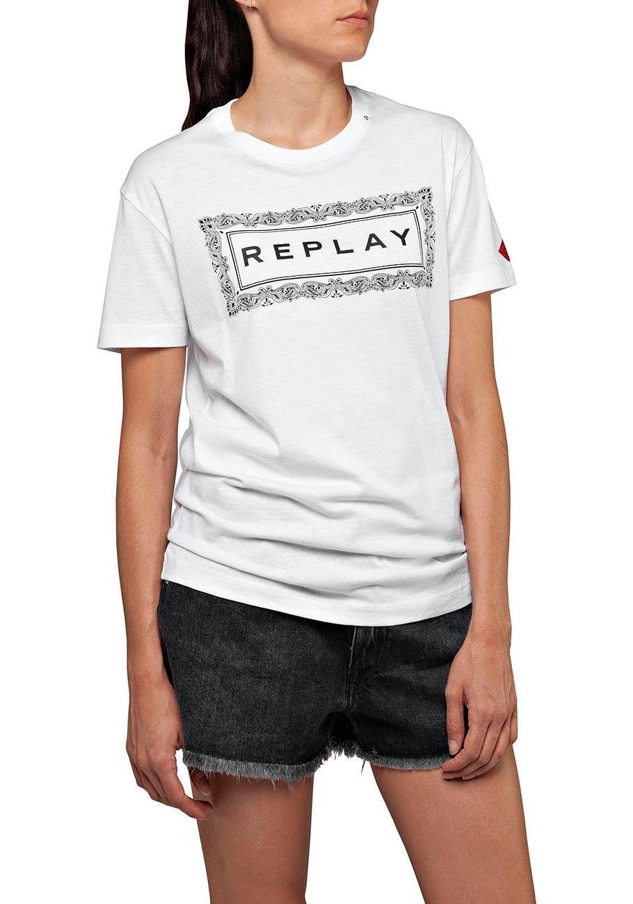 ♕ Replay T-Shirt, bestellen versandkostenfrei unterschiedlichen mit Statement-Prints