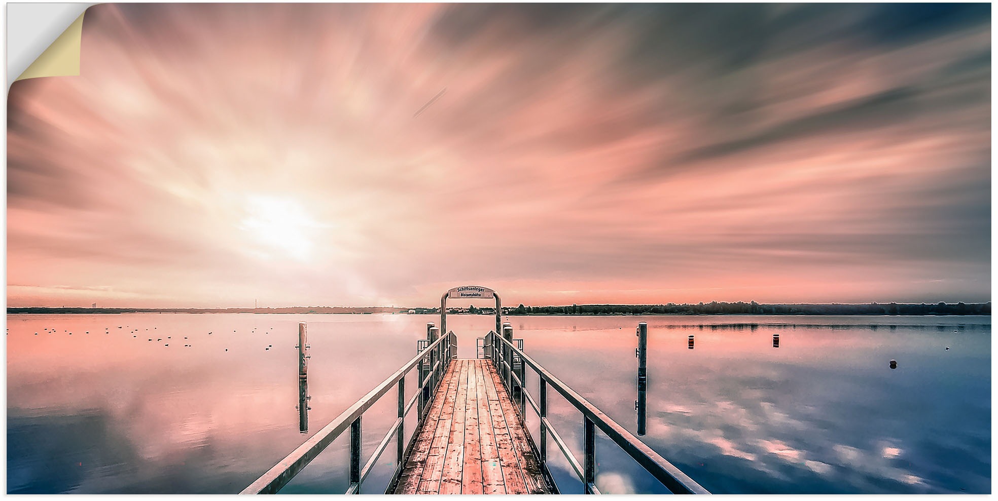 Image of Artland Wandbild »Steg im Sonnenlicht mit Wolken«, Bilder vom Sonnenuntergang & -aufgang, (1 St.), in vielen Grössen & Produktarten, Alubild, Leinwandbild, Poster, Wandaufkleber bei Ackermann Versand Schweiz