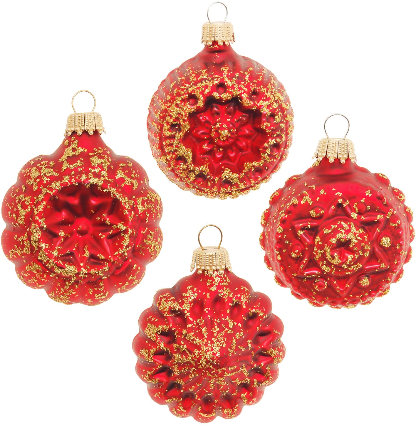 Krebs Glas Lauscha Christbaumschmuck »Glaskugelformen, Breite ca. 5 cm« Weihnachtsdeko rot, Christbaumkugeln aus Glas, Weihnachtsbaumkugel