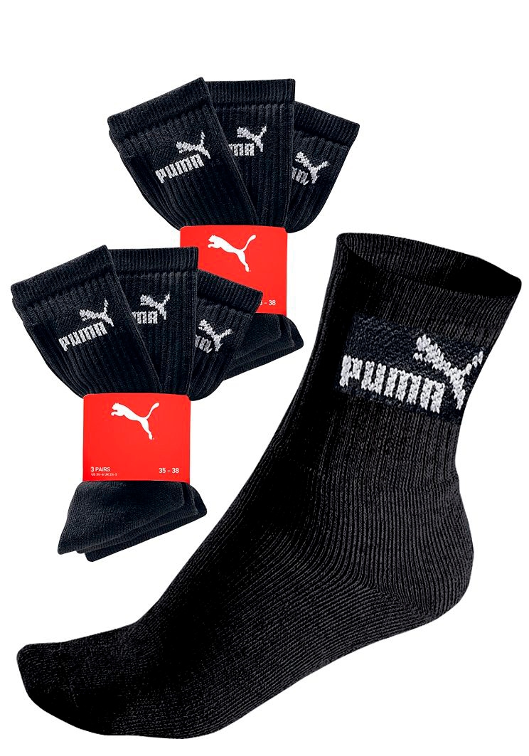 PUMA Sportsocken, (6 Paar), mit klassischer Rippe