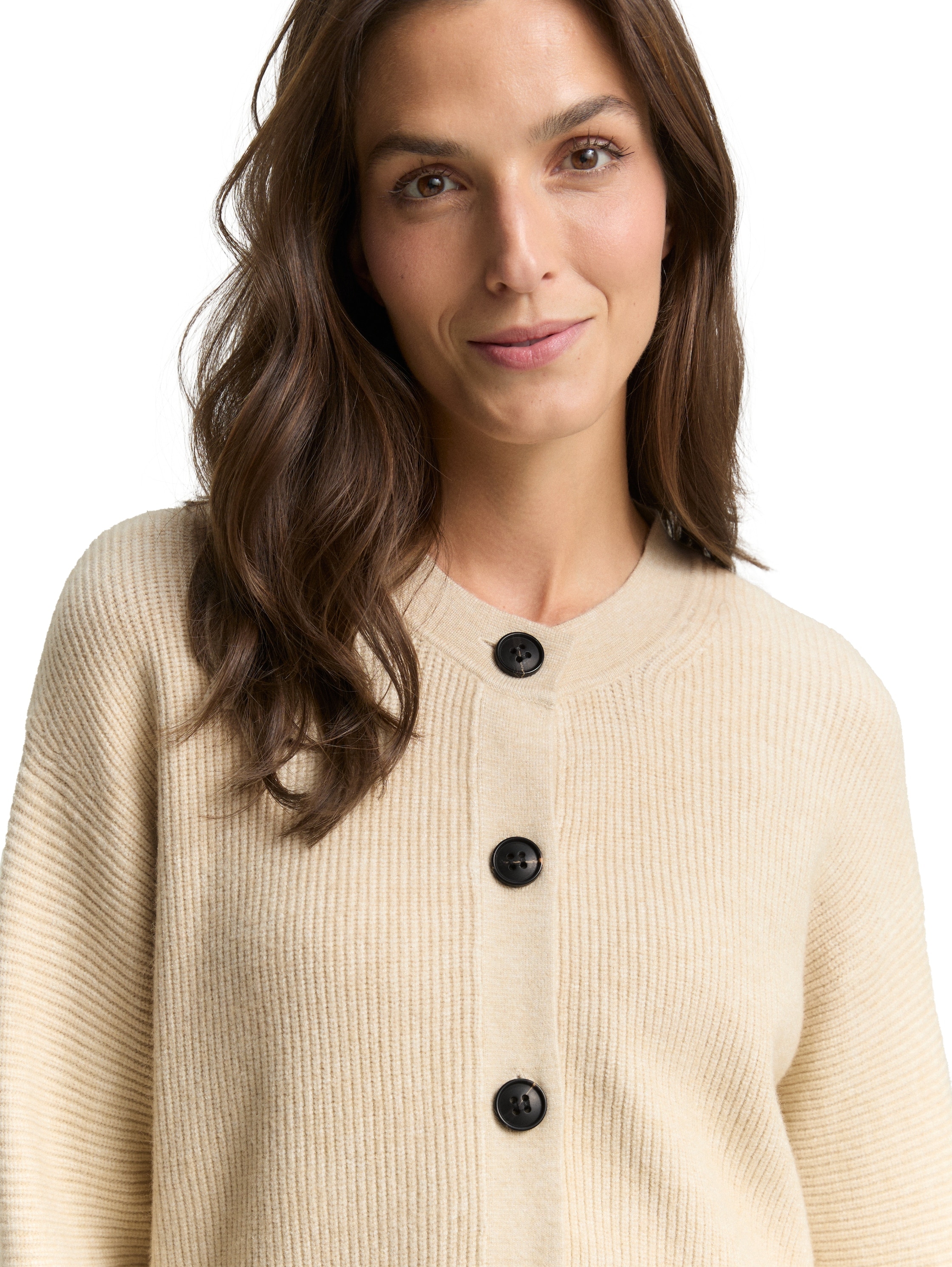 TOM TAILOR Strickjacke mit Rippbündchen