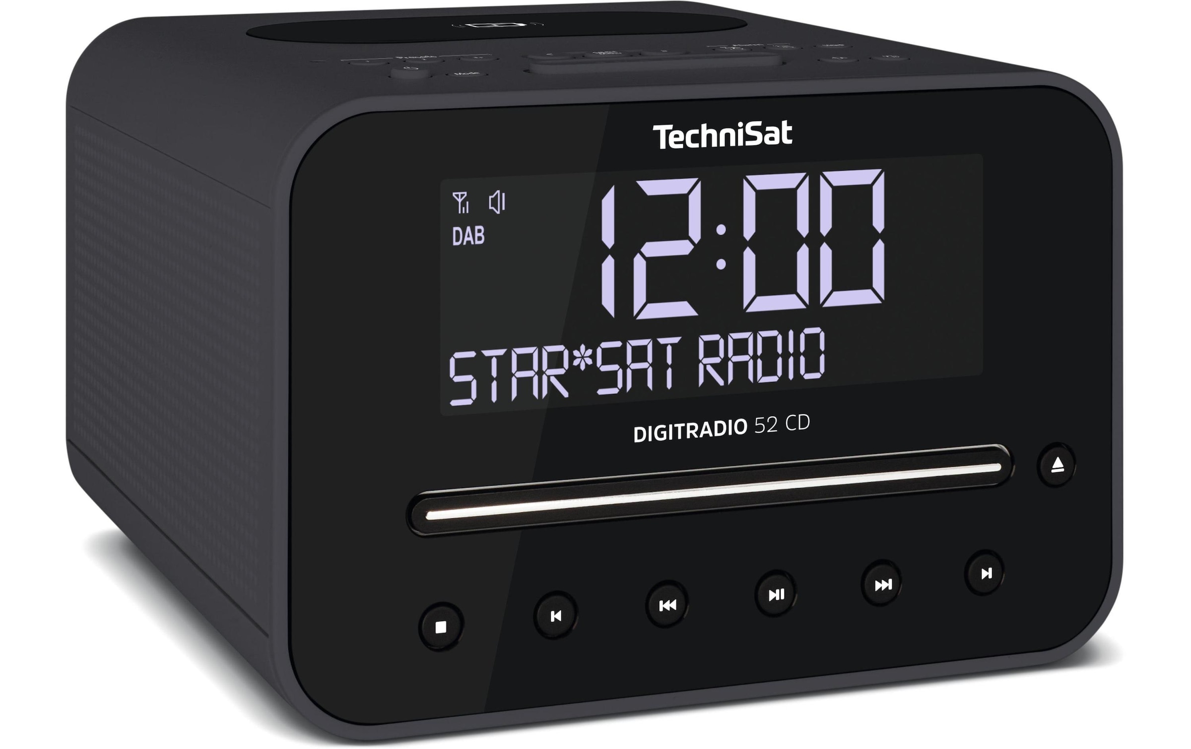 TechniSat Digitalradio (DAB+) »DigitRadio 52 CD Schwarz«, (Digitalradio (DAB+)-FM-Tuner)