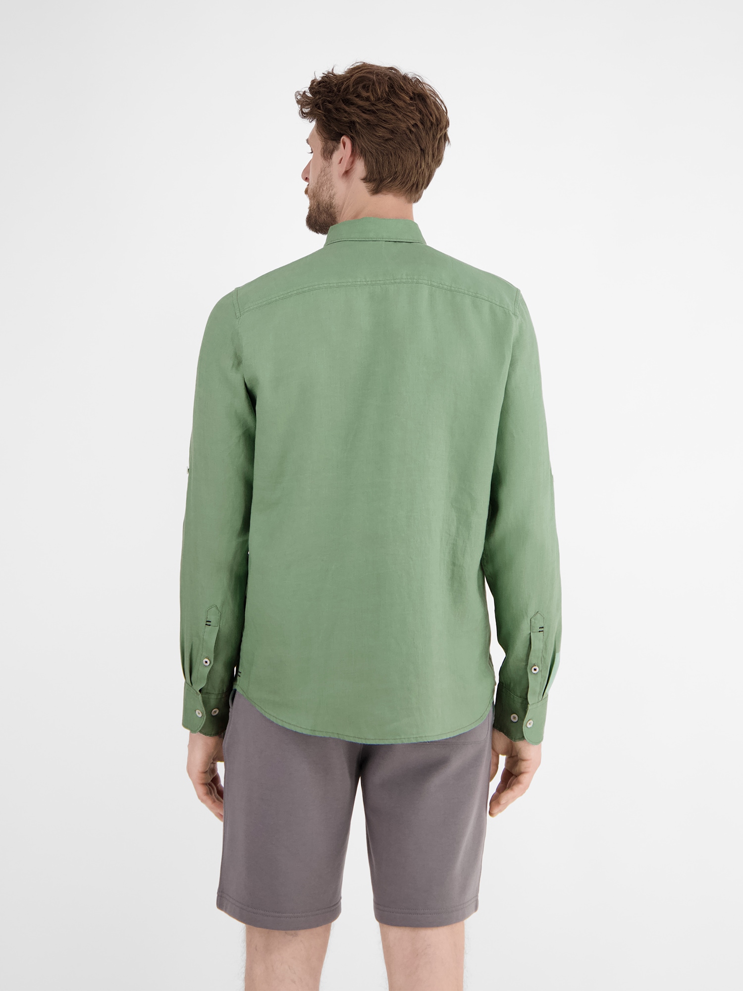 LERROS Langarmhemd »LERROS Herrenhemd in Leinen-Baumwoll-Blend«