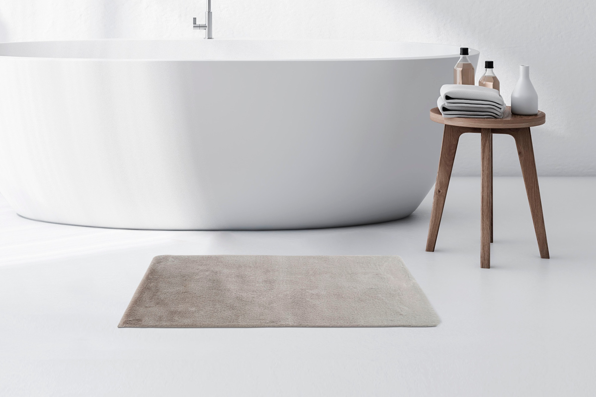 Kayoom Badematte »Rabbit Light«, rutschhemmend beschichtet, fussbodenheizungsgeeignet, weiche Kaninchenfell Haptik, Badezimmer, Kinderzimmer, Schlafzimmer