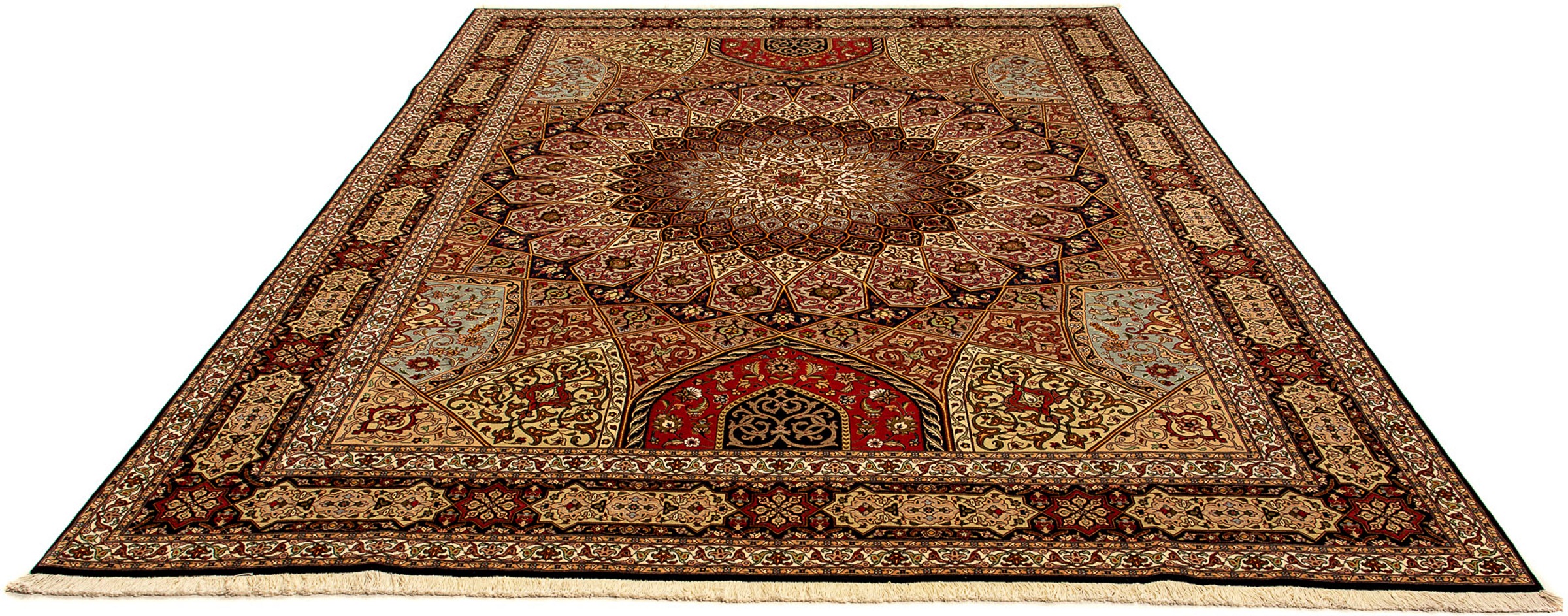 Image of morgenland Orientteppich »Perser - Täbriz - Royal - 355 x 252 cm - mehrfarbig«, rechteckig, 7 mm Höhe, Wohnzimmer, Handgeknüpft, Einzelstück mit Zertifikat bei Ackermann Versand Schweiz
