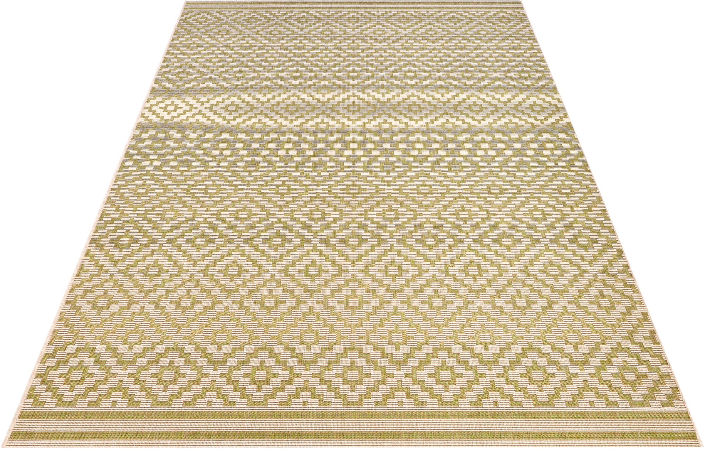 Image of NORTHRUGS Teppich »Raute«, rechteckig, 8 mm Höhe, In-und Outdoor geeignet, Rauten Design, Wohnzimmer, Balkon, Terrasse, Garten, Robust, Pflegeleicht, Flachgewebe bei Ackermann Versand Schweiz