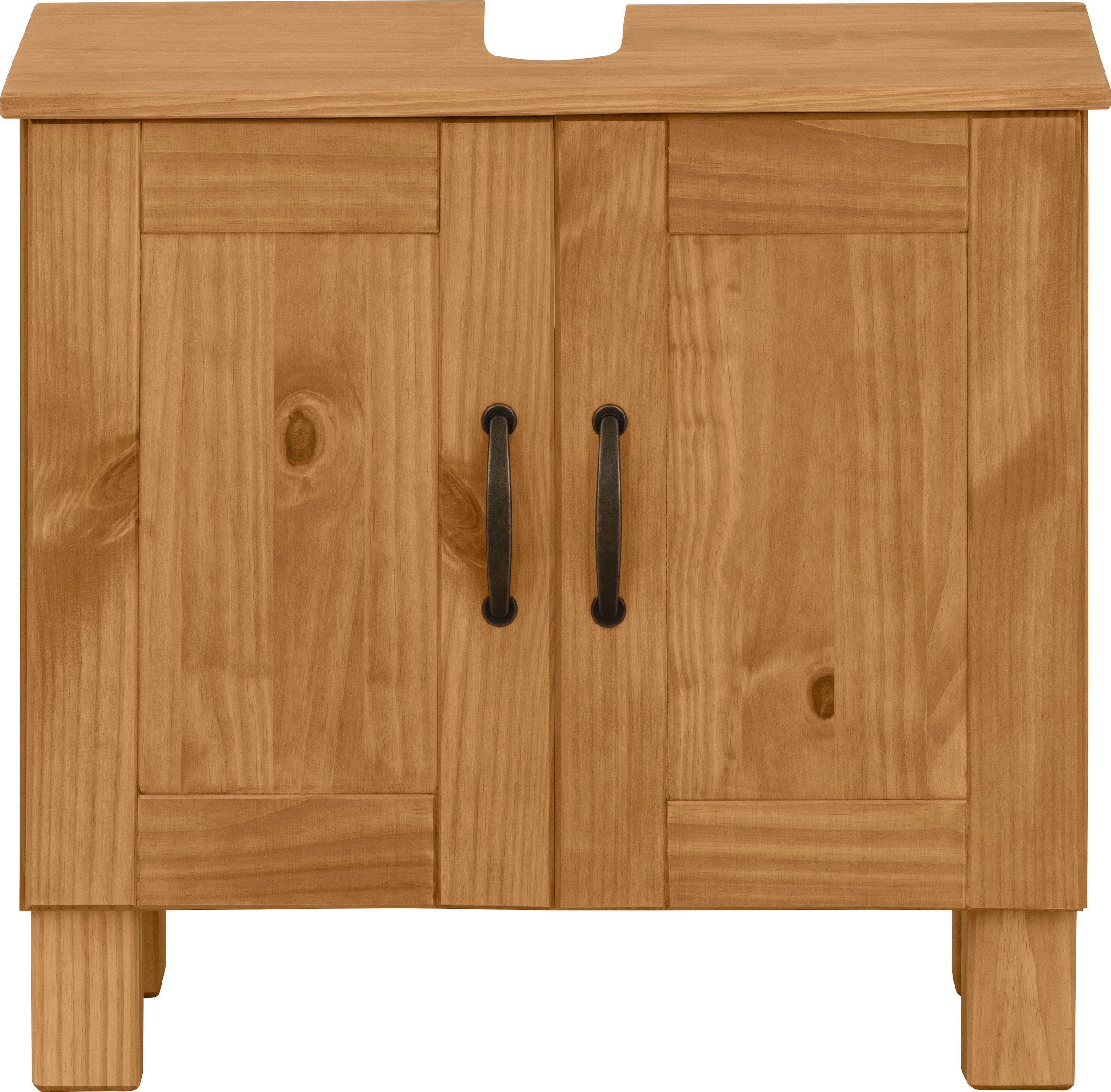 Home affaire Waschbeckenunterschrank »Rodby«, FSC®-zertifiziertes Massivholz, Griffe Metall, Breite 60cm, Höhe 55cm