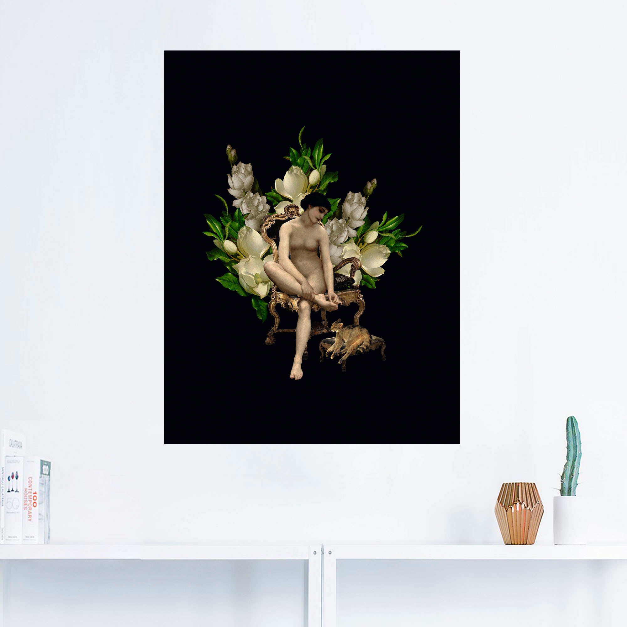 Artland Wandbild »Venus mit Katze und Magnolien«, Gottes Bilder, (1 St.),  als Alubild, Leinwandbild, Wandaufkleber oder Poster in versch. Grössen  kaufen