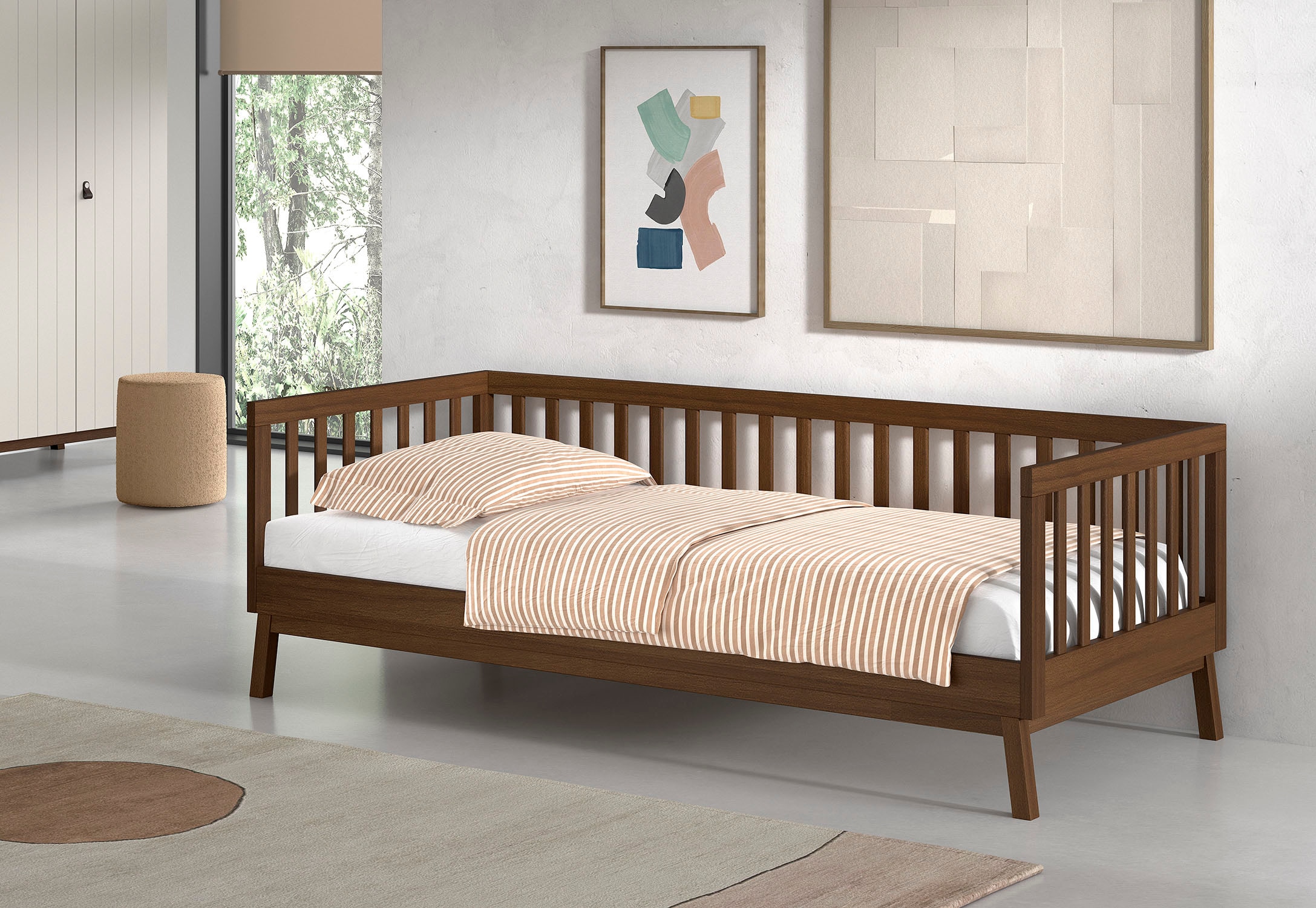 Vipack Daybett »Sesan, mit Sprossenumrandung in zeitlosem Design« (B/H/T ca. 205x70x95,7cm) inkl. Rolllattenrost,  universell einsetzbar, wahlweise zwei Ausführungen