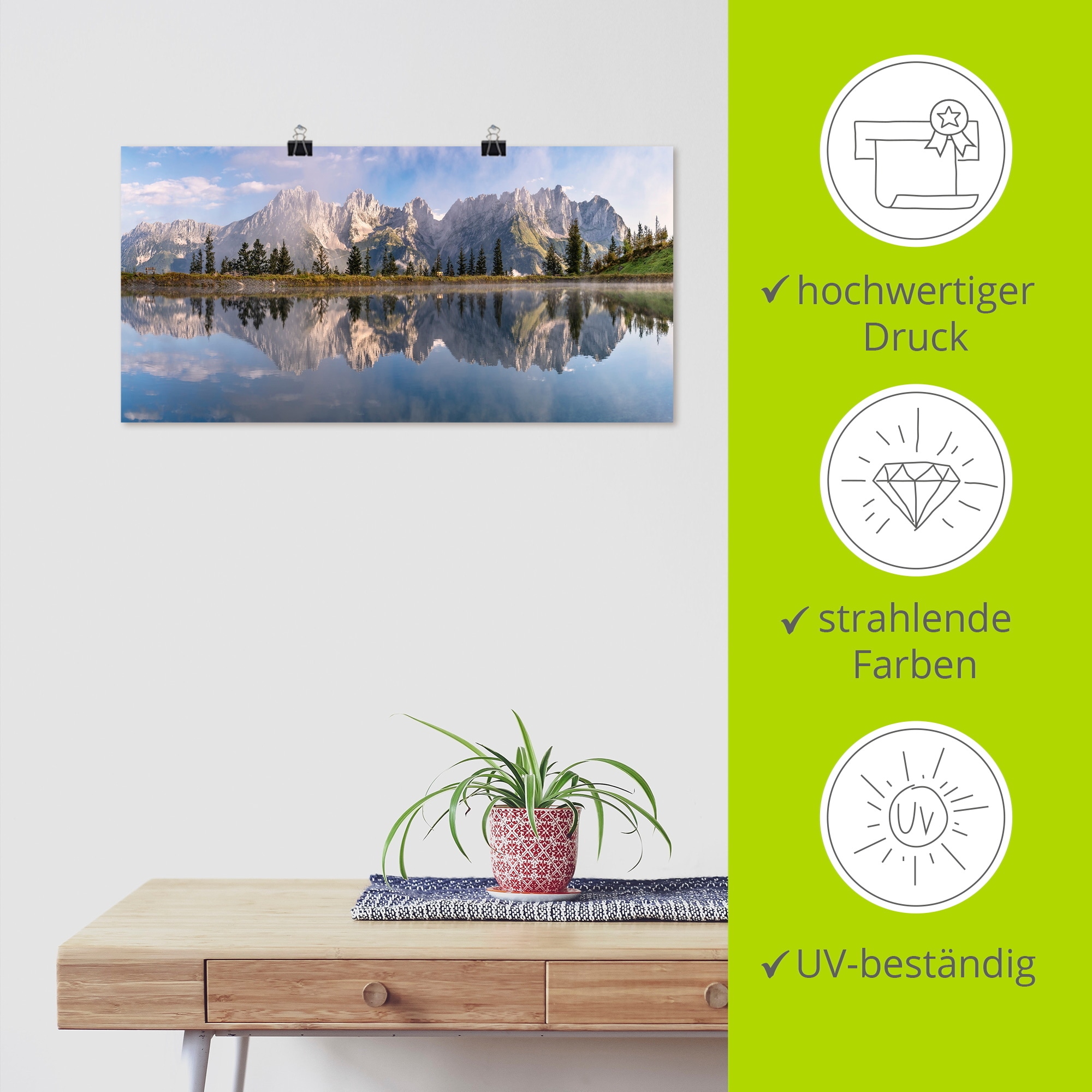 Artland Wandbild »Wilder Kaiser in Tirol« Bilder von Europa 1 Stk. tlg. als Alubild, Outdoorbild, Leinwandbild, Poster, Wandaufkleber